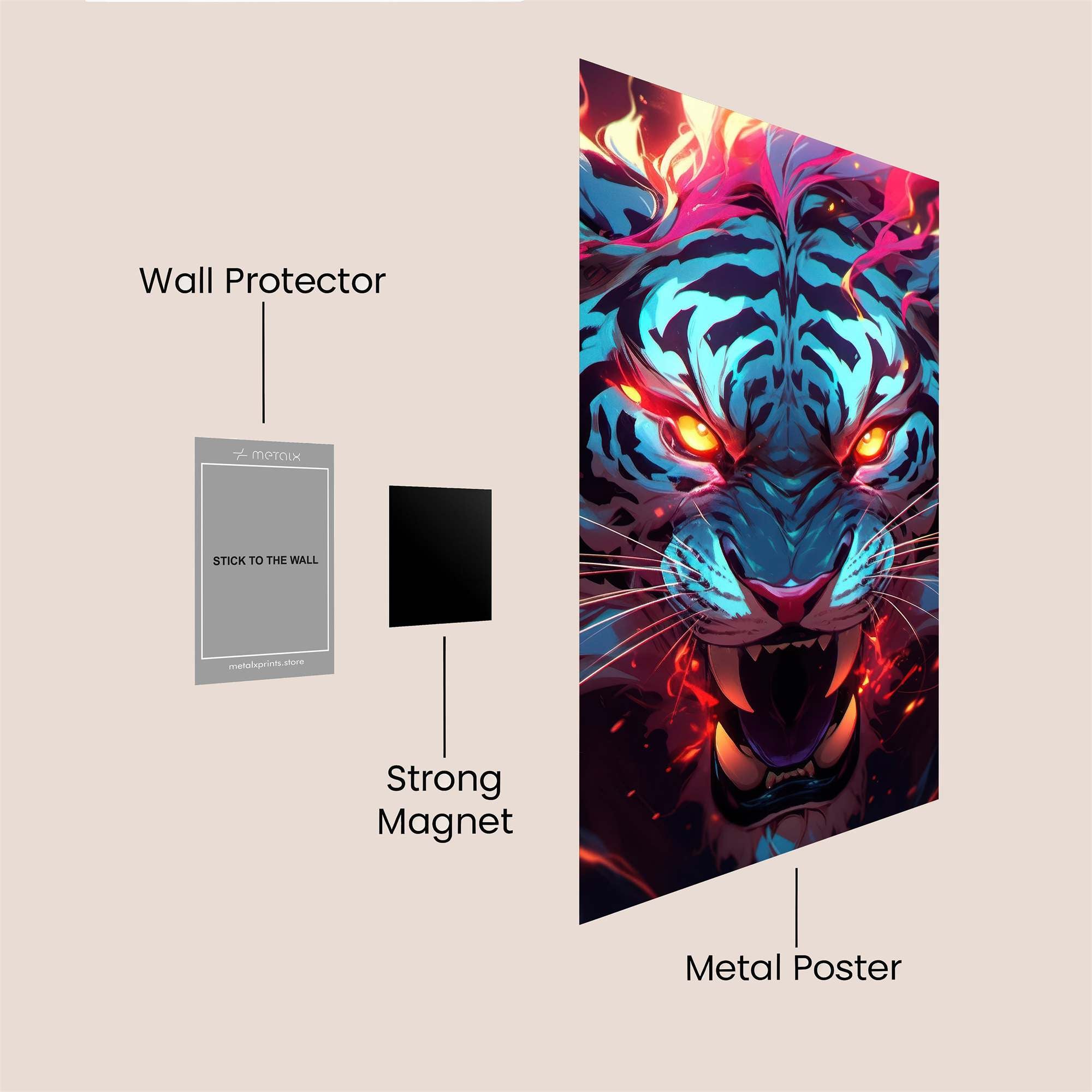 Tiger Inferno Safe Wall Magnetic / M