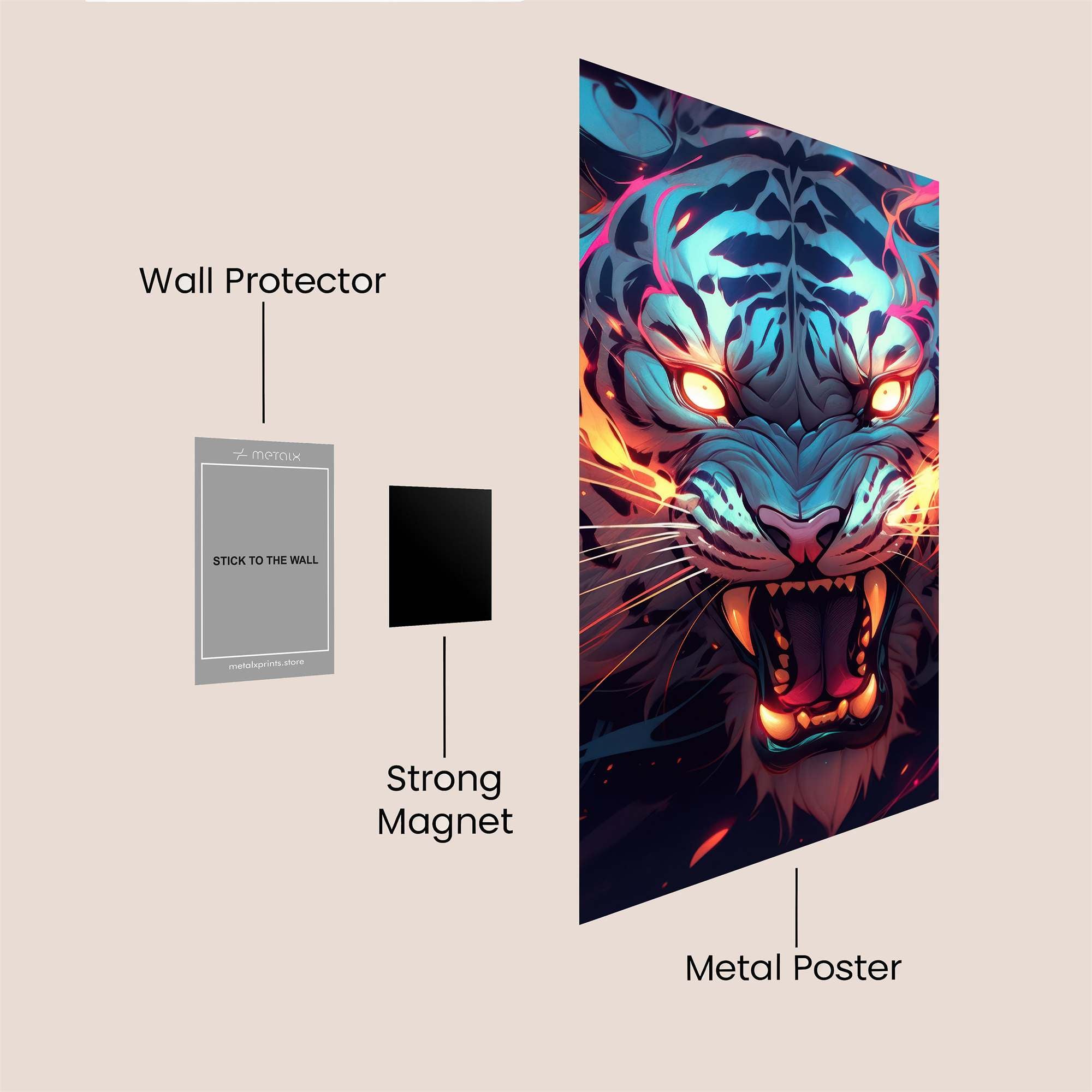 Tiger Blaze Safe Wall Magnetic / M