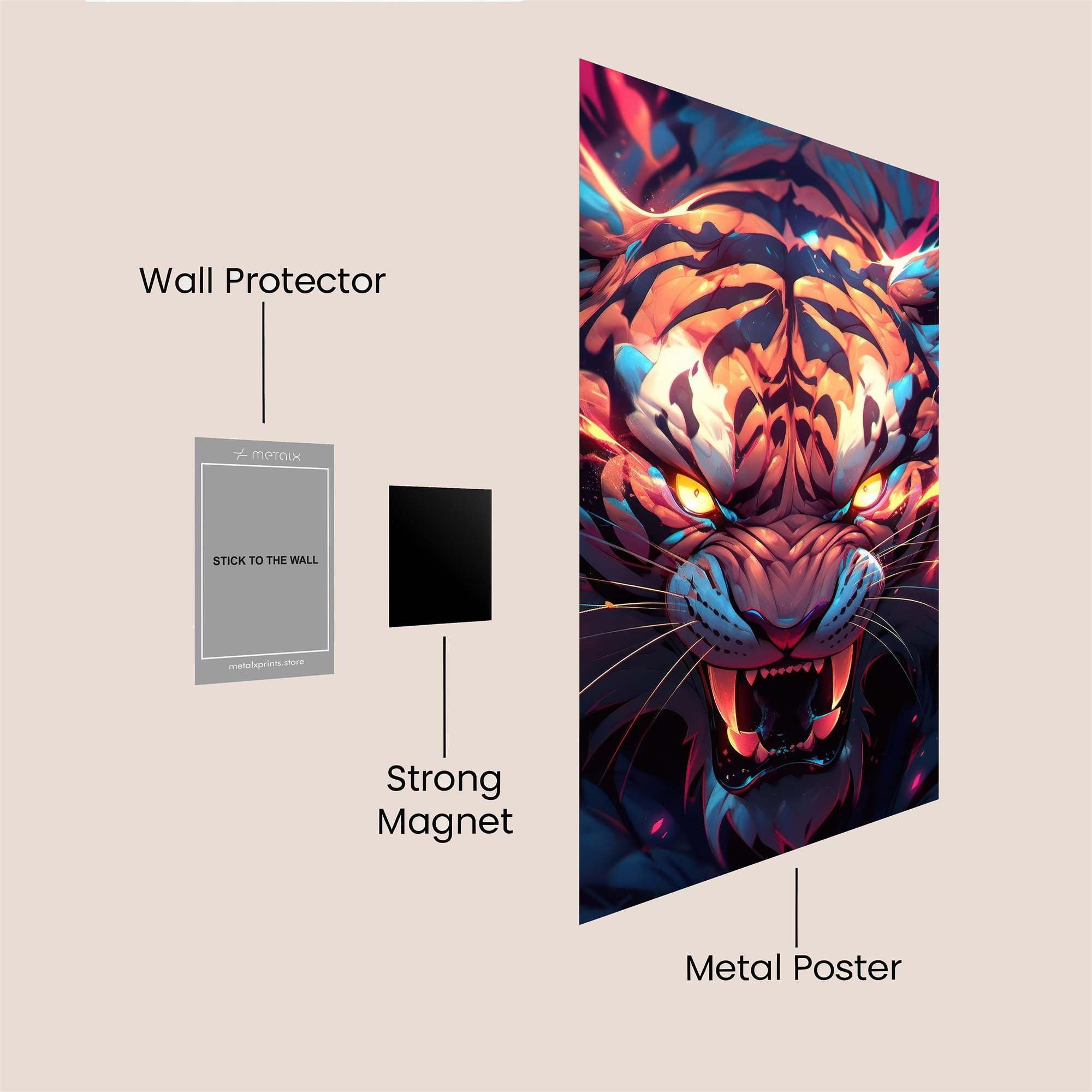 Fiery Rage Safe Wall Magnetic / M