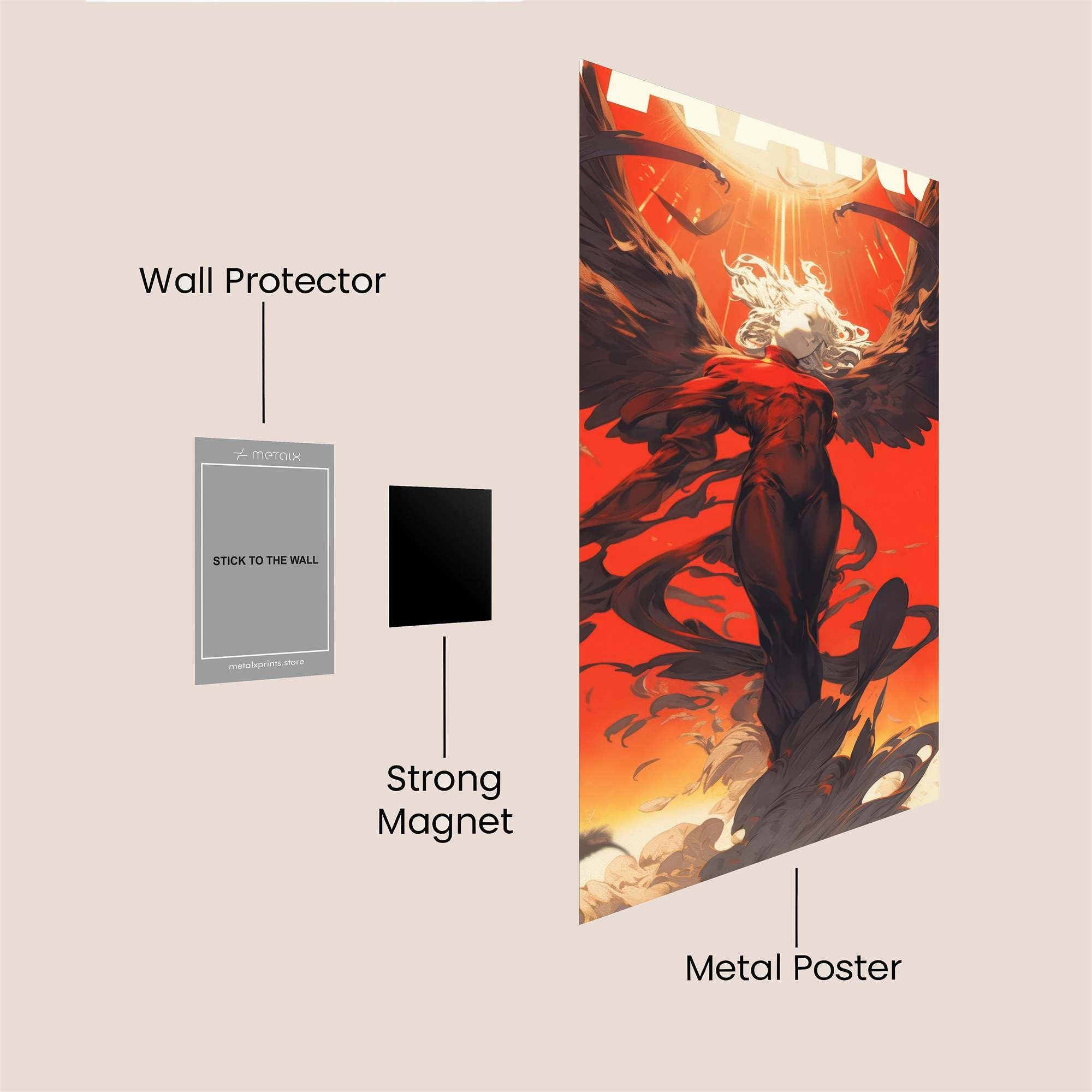 Angel Ascends Safe Wall Magnetic / M