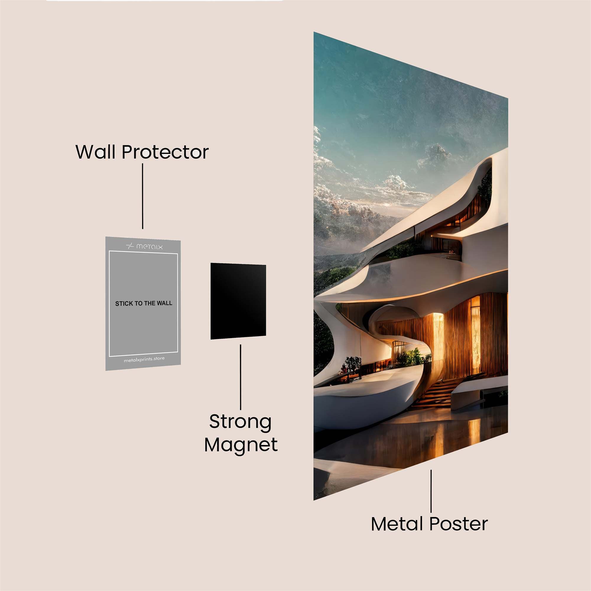 Futuristic Serenity Safe Wall Magnetic / M