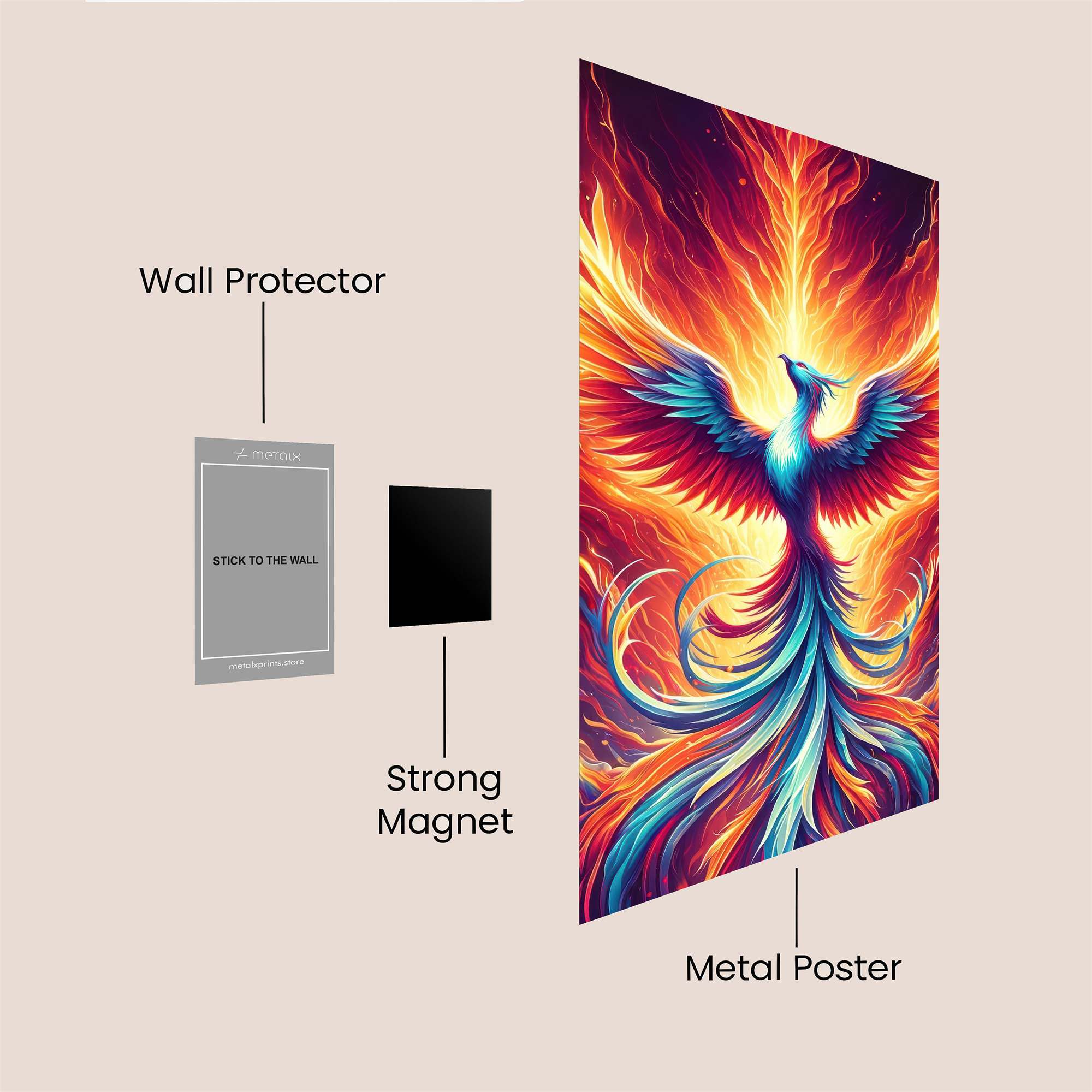 Phoenix Rebirth Safe Wall Magnetic / M