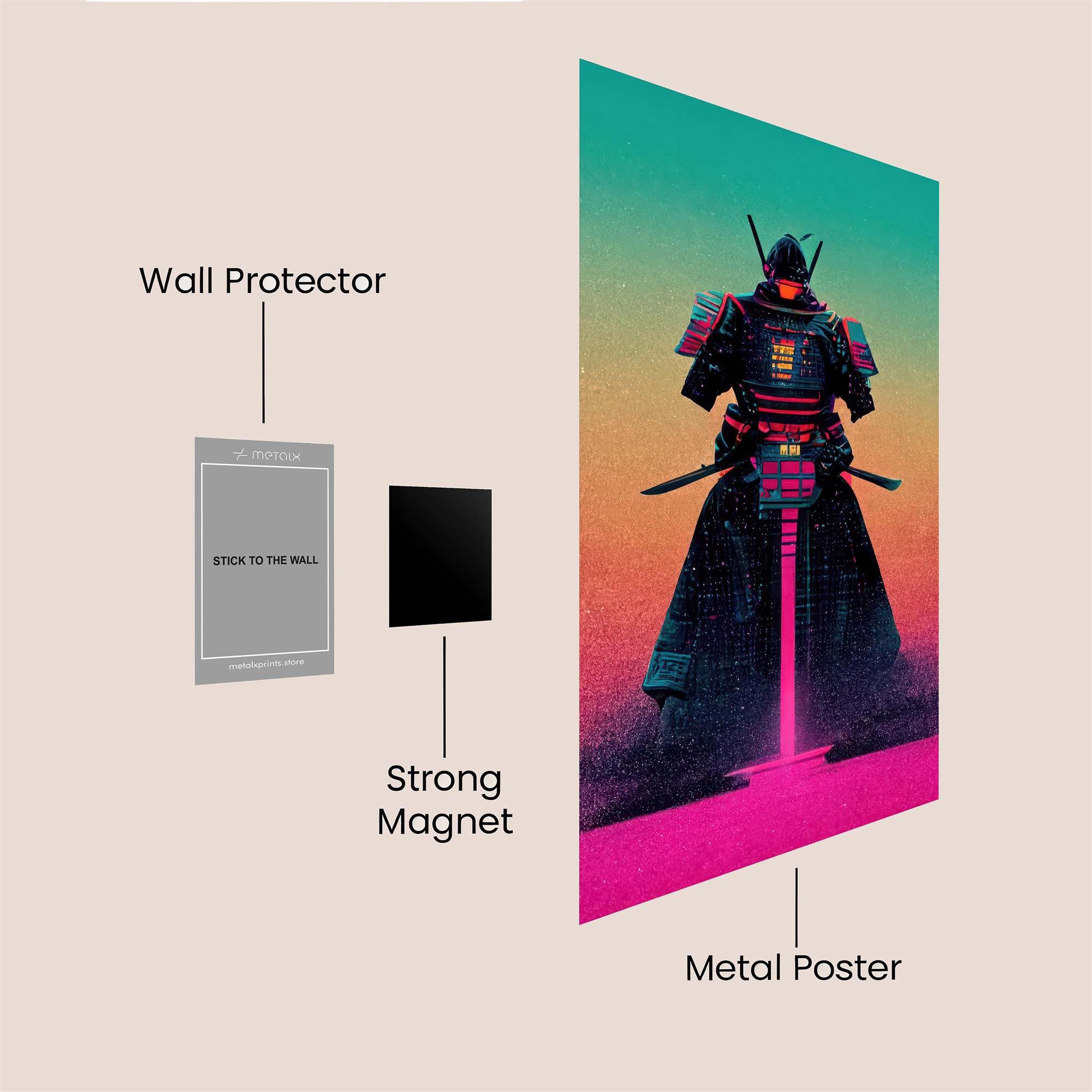 Samurai Glow Safe Wall Magnetic / M
