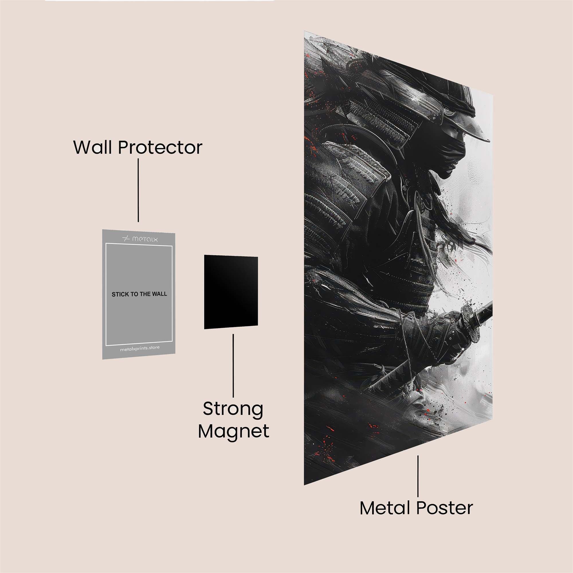 Samurai Shadow Safe Wall Magnetic / M