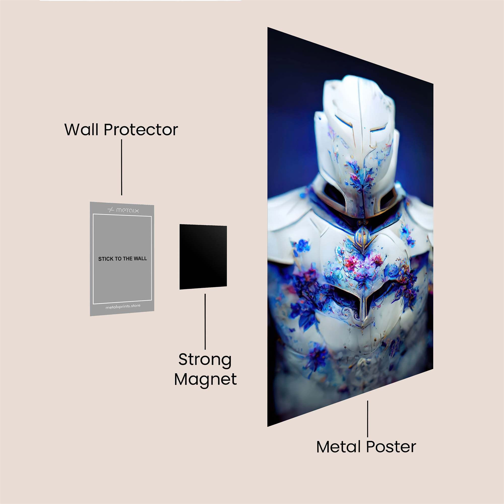 Floral Knight Safe Wall Magnetic / M