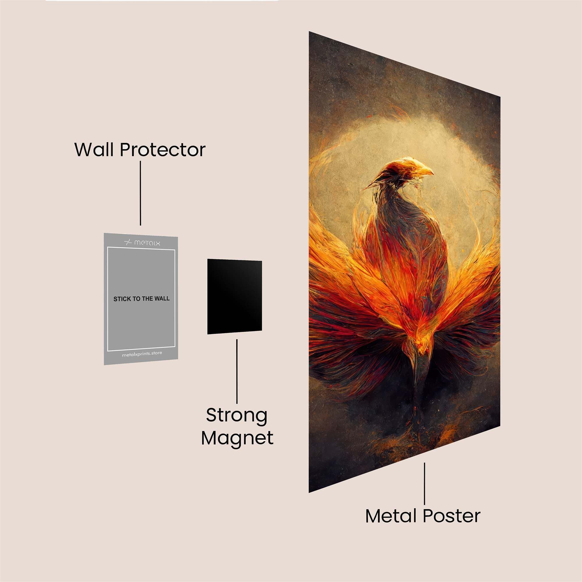 Phoenix Rebirth Safe Wall Magnetic / M