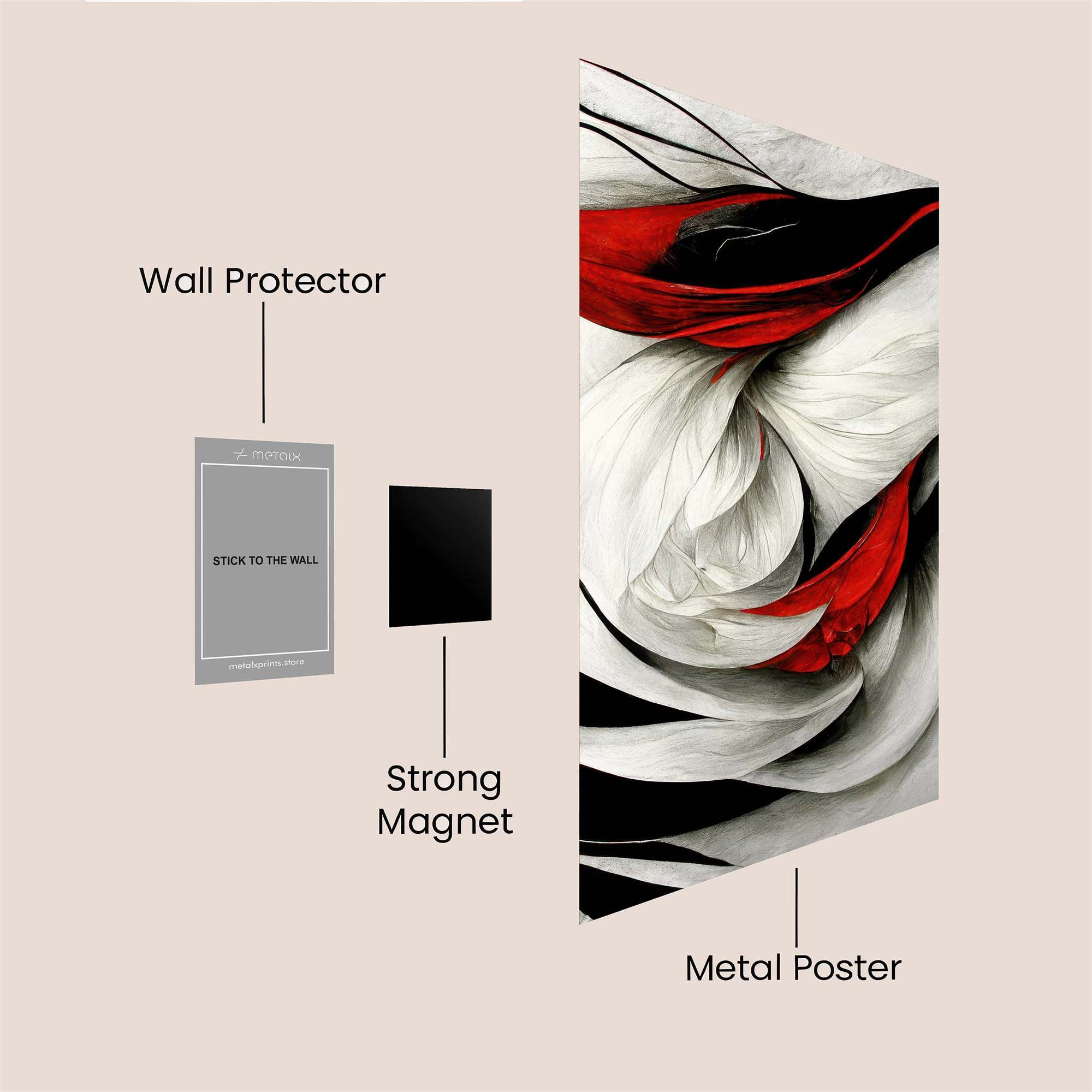 Scarlet Whirl Safe Wall Magnetic / M