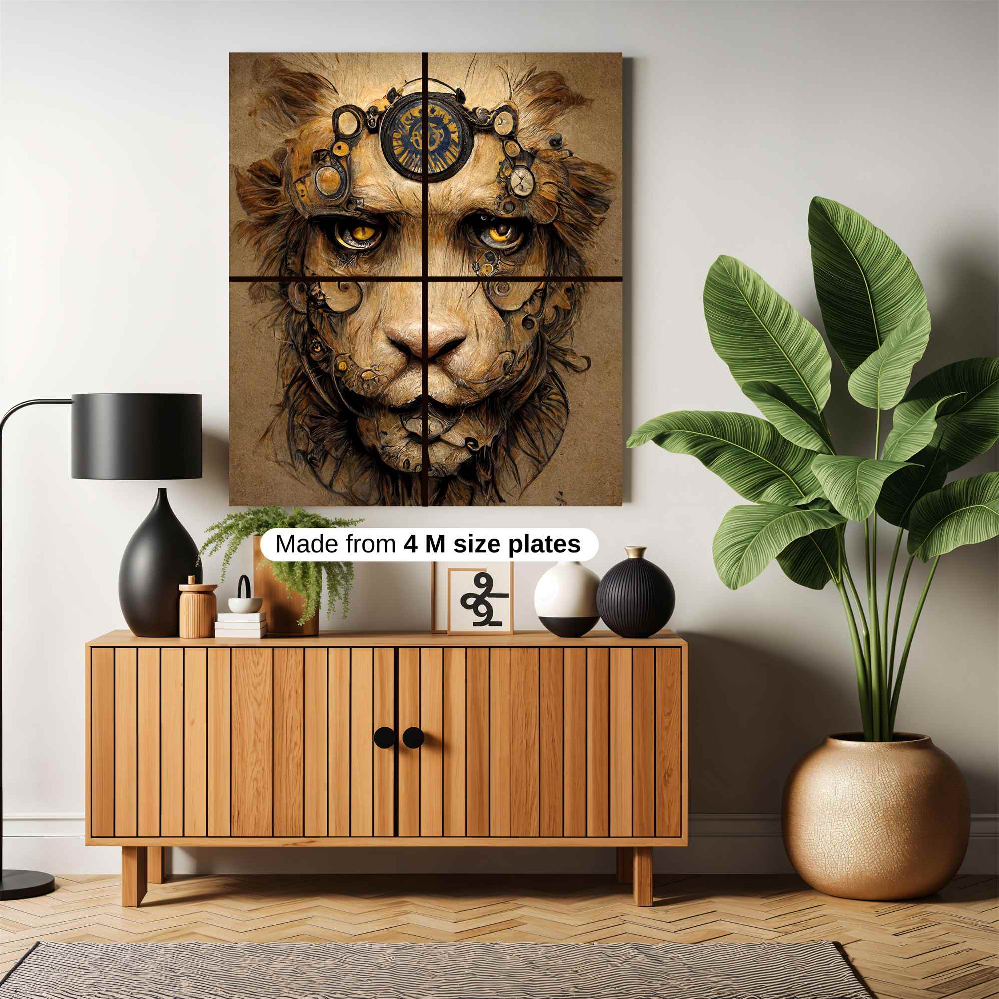 Lion Steampunk Safe Wall Magnetic / M