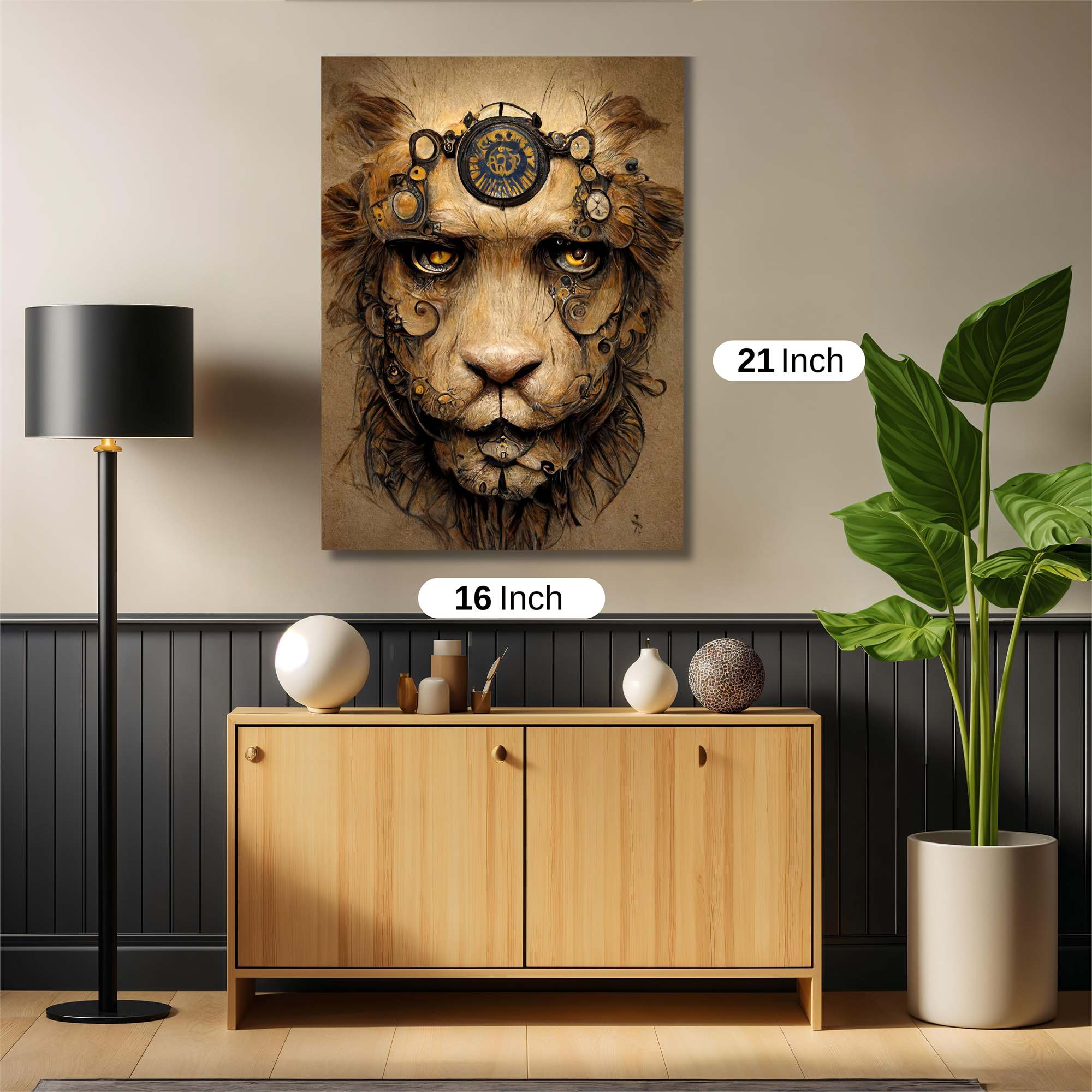 Lion Steampunk Safe Wall Magnetic / M