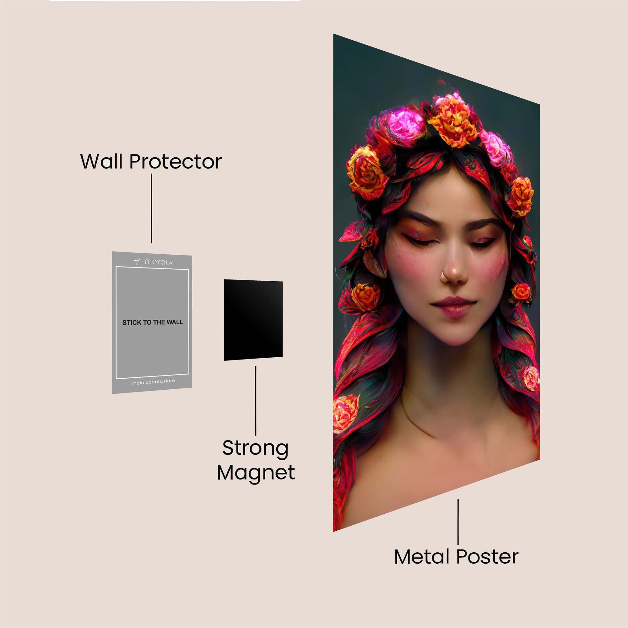 Floral Serenity Safe Wall Magnetic / M