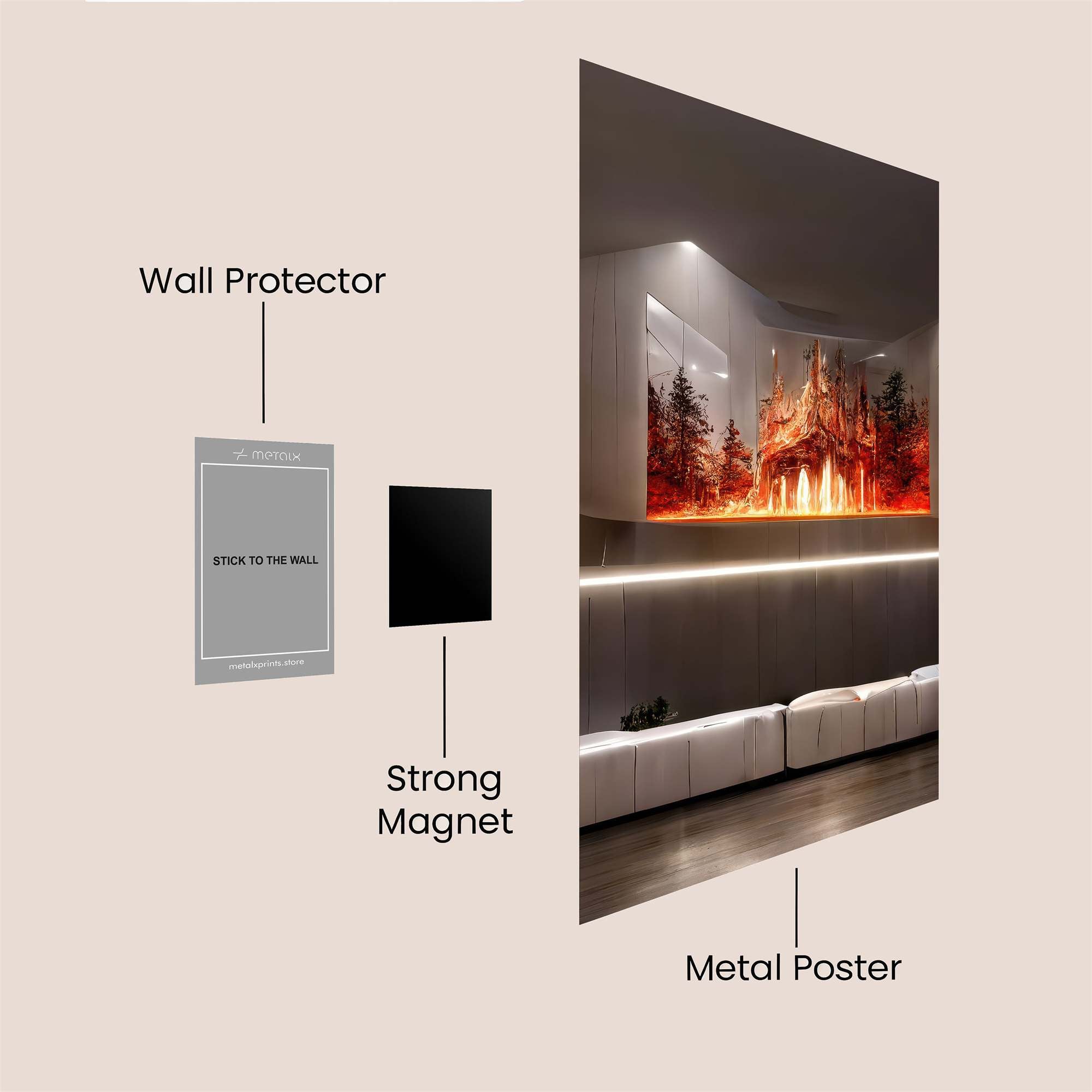 Cathedral Blaze Safe Wall Magnetic / M