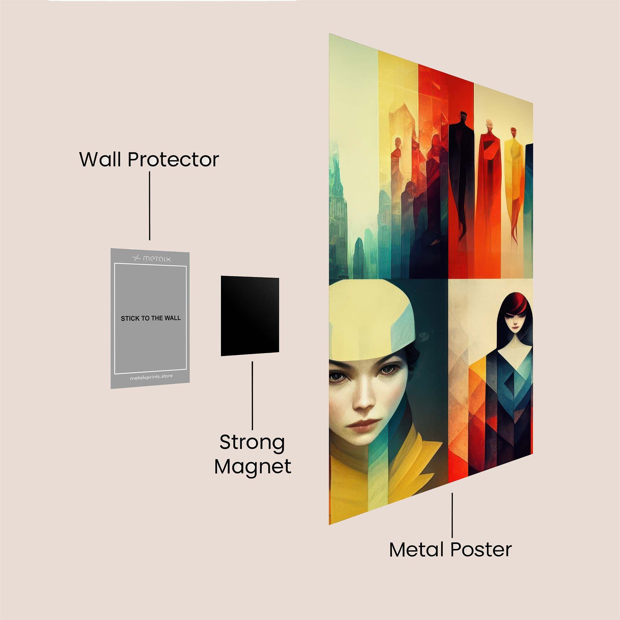 Futuristic Elegance Safe Wall Magnetic / M
