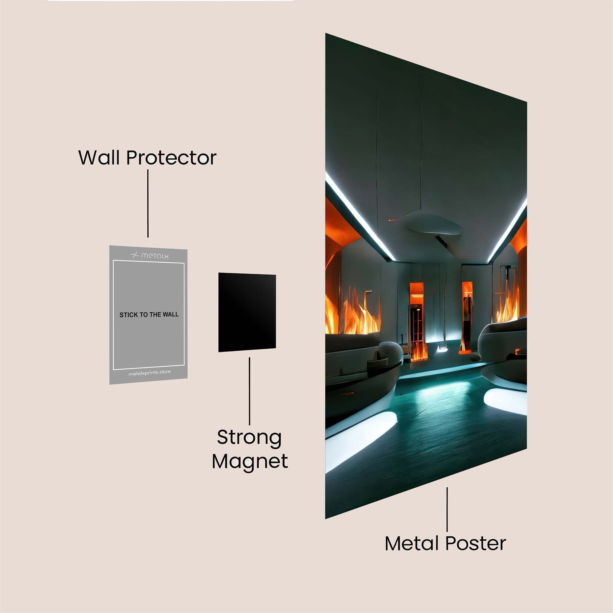 Flame Serenity Safe Wall Magnetic / M