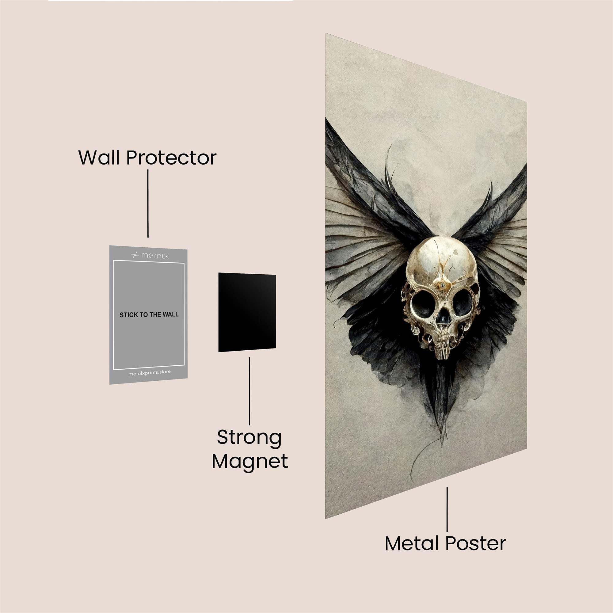 Skull Whisper Safe Wall Magnetic / M