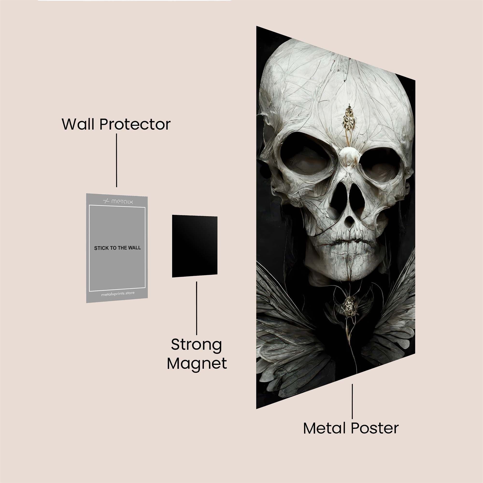 Skull Serenity Safe Wall Magnetic / M