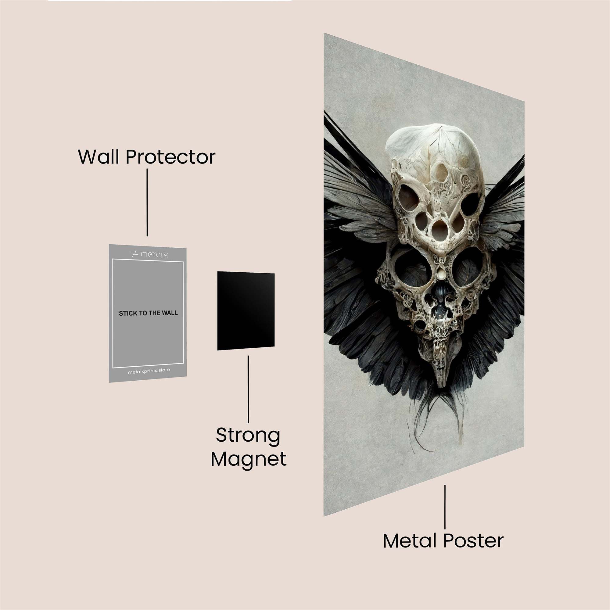 Skull Elegance Safe Wall Magnetic / M