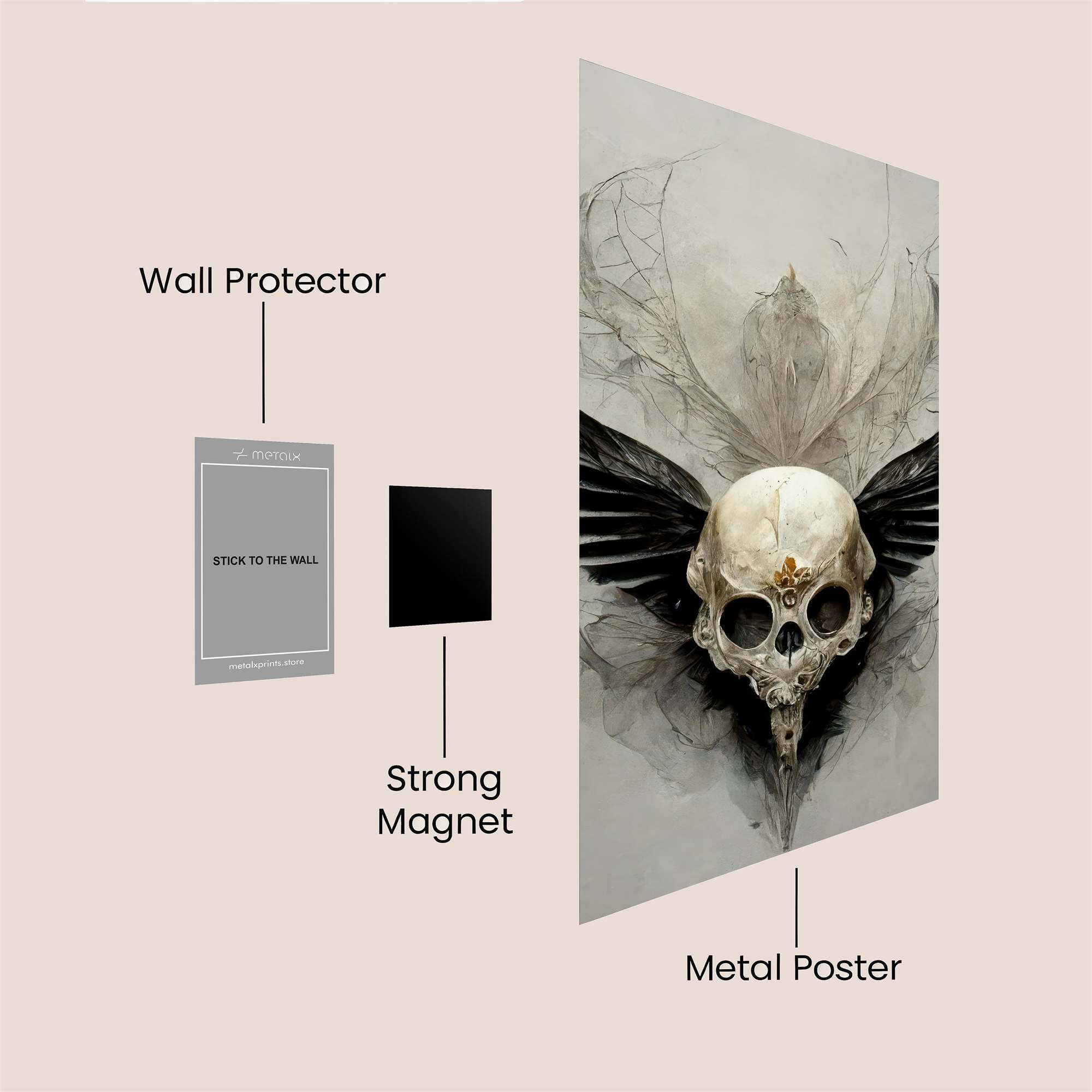 Skull Serenity Safe Wall Magnetic / M
