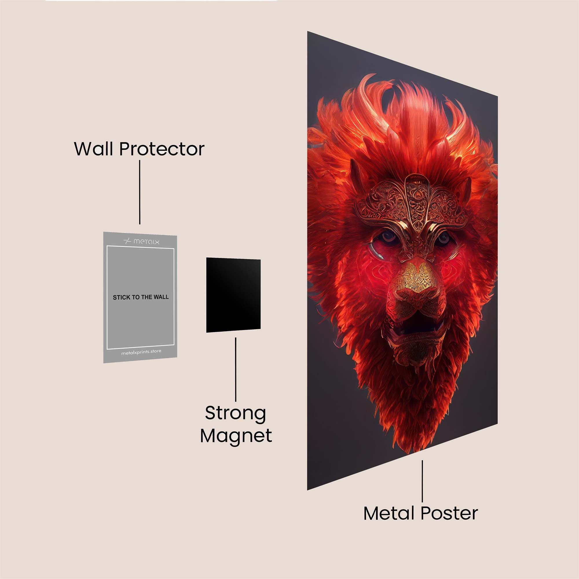 Lion Blaze Safe Wall Magnetic / M