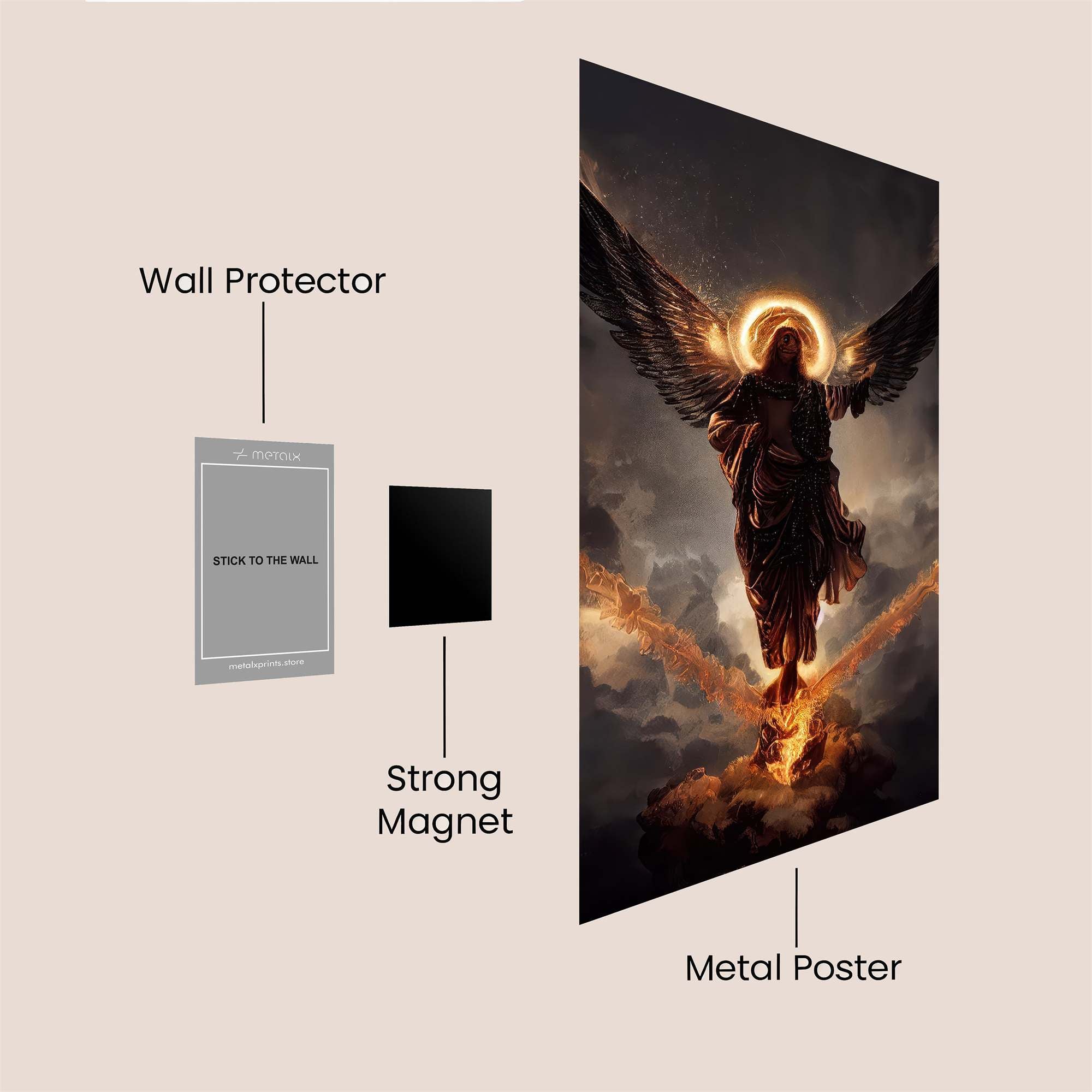 Angel Ascends Safe Wall Magnetic / M