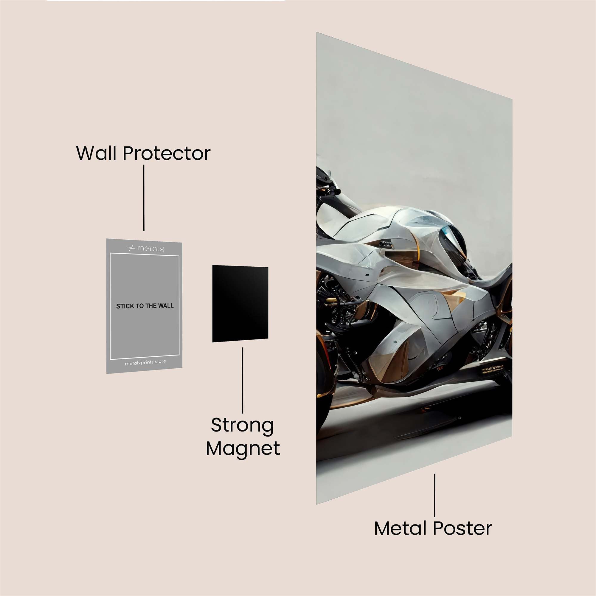 Futuristic Serenity Safe Wall Magnetic / M