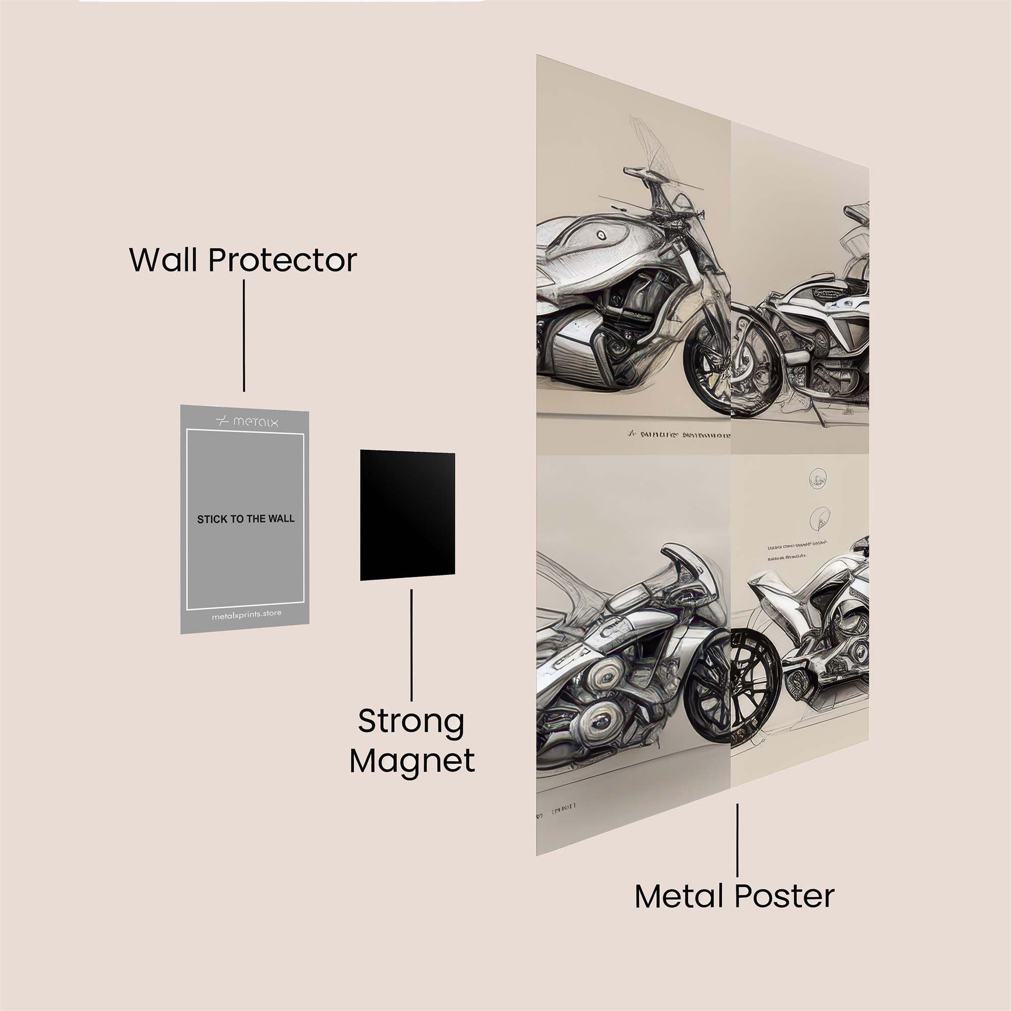 Futuristic Elegance Safe Wall Magnetic / M