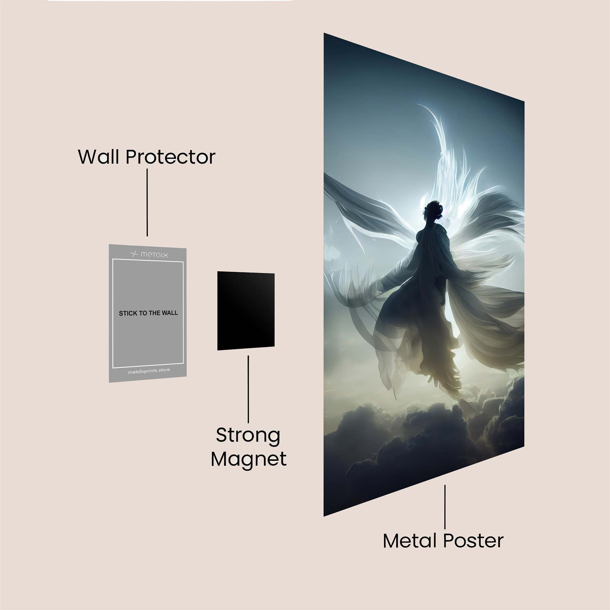 Angel Ascends Safe Wall Magnetic / M