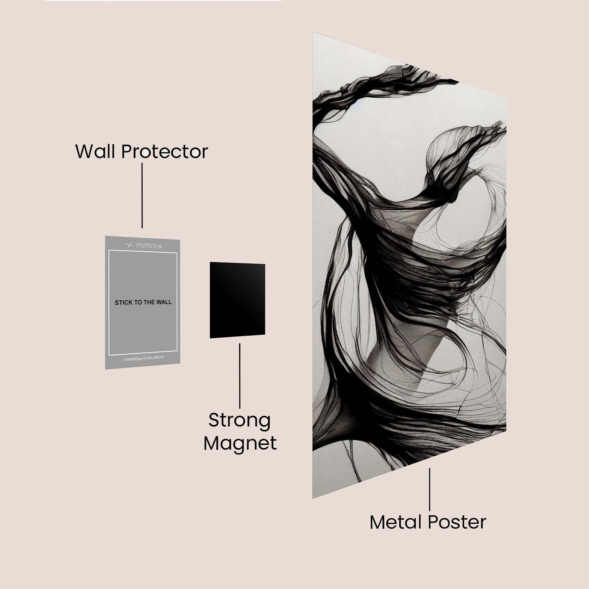 Ink Dance Safe Wall Magnetic / M
