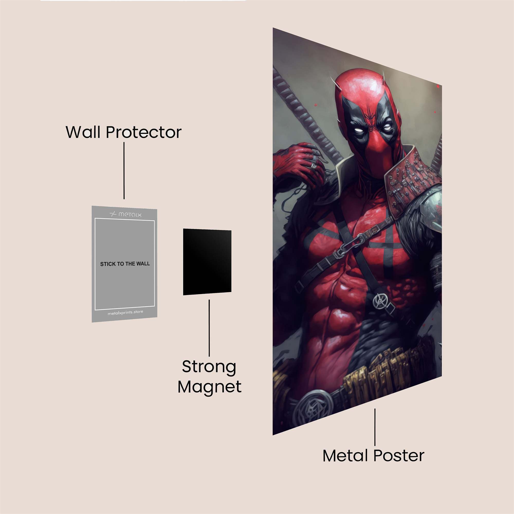 Deadpool Brooding Safe Wall Magnetic / M
