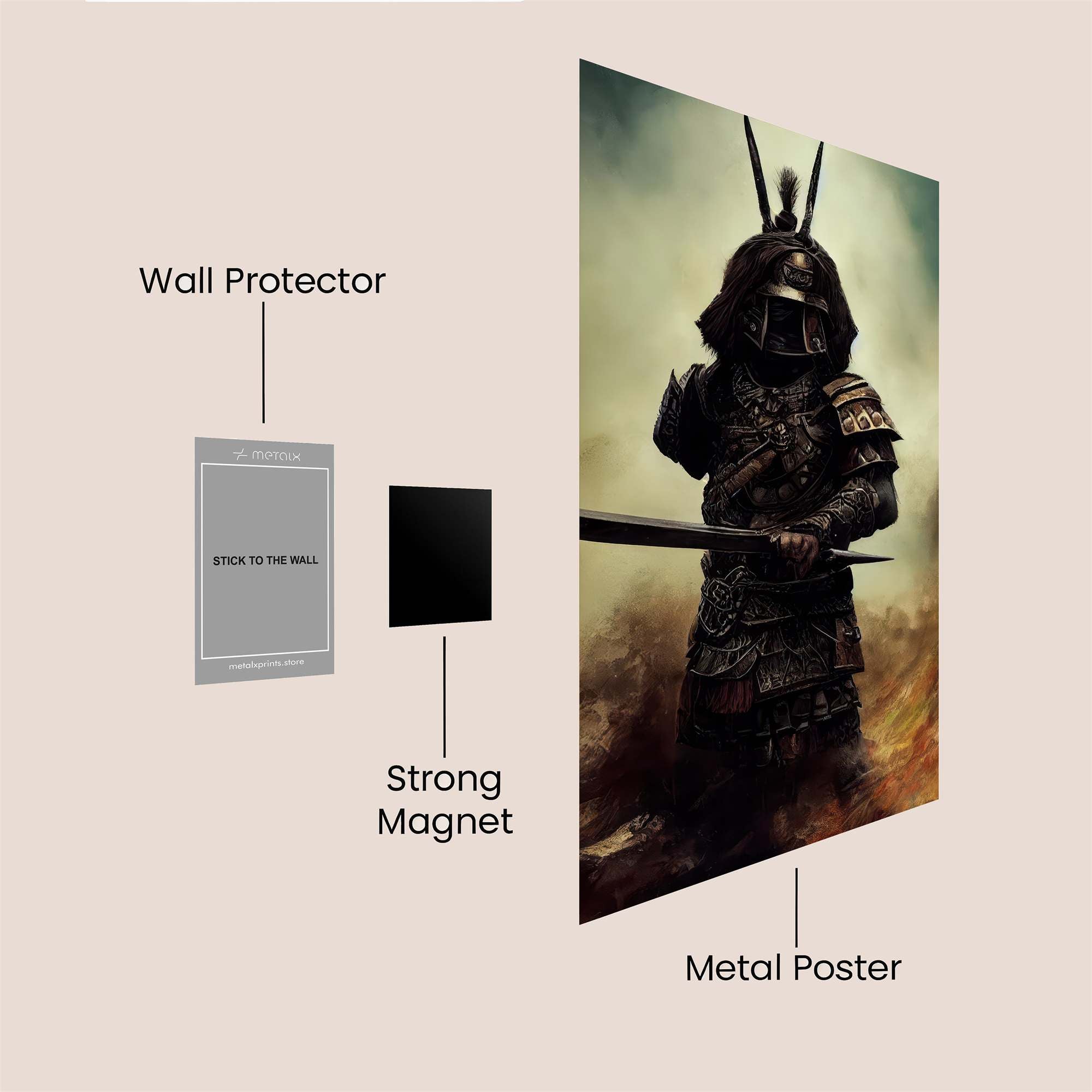 Samurai Shadow Safe Wall Magnetic / M