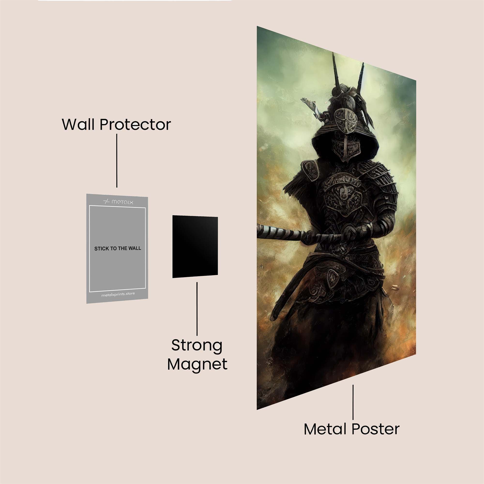 Samurai Shadow Safe Wall Magnetic / M