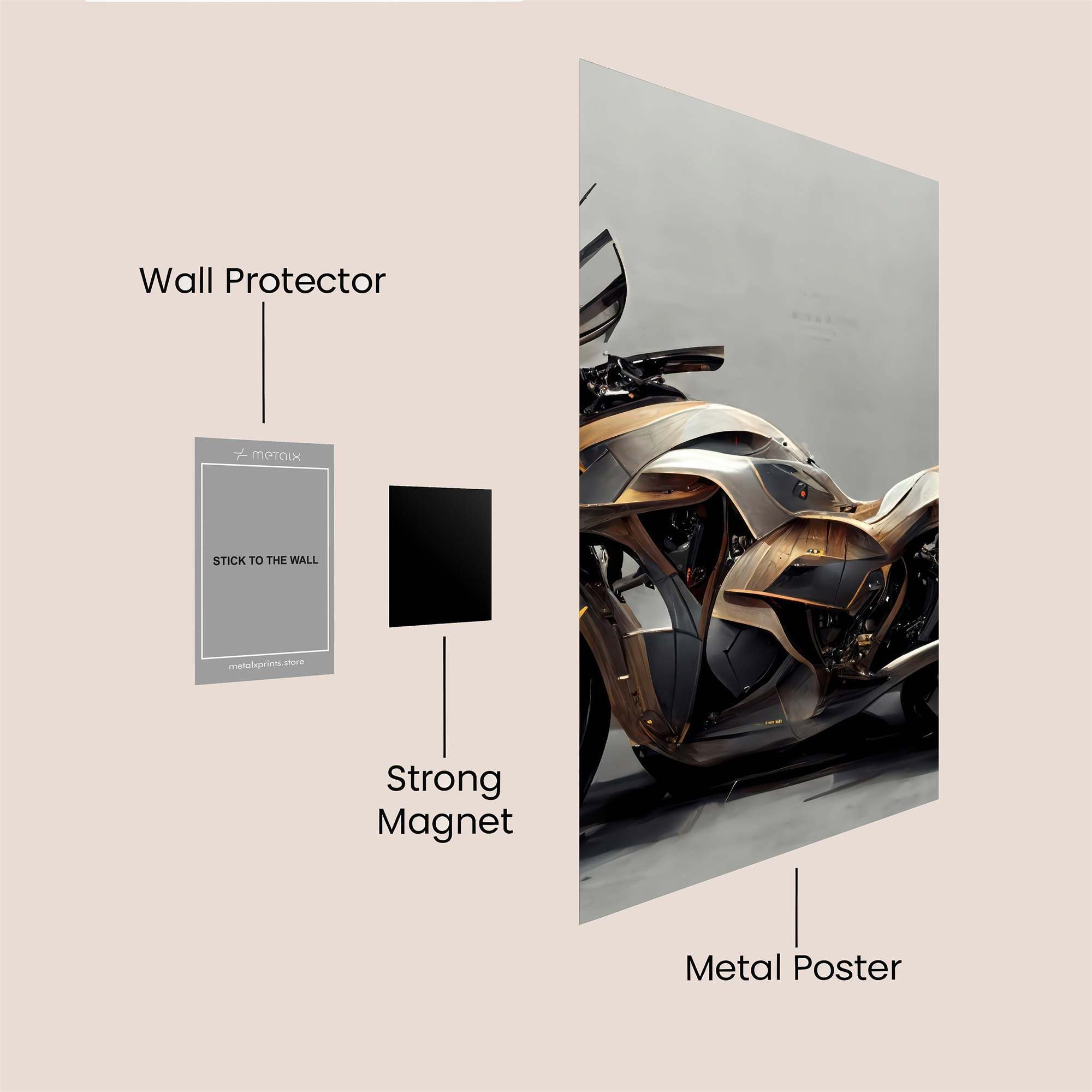 Futuristic Elegance Safe Wall Magnetic / M