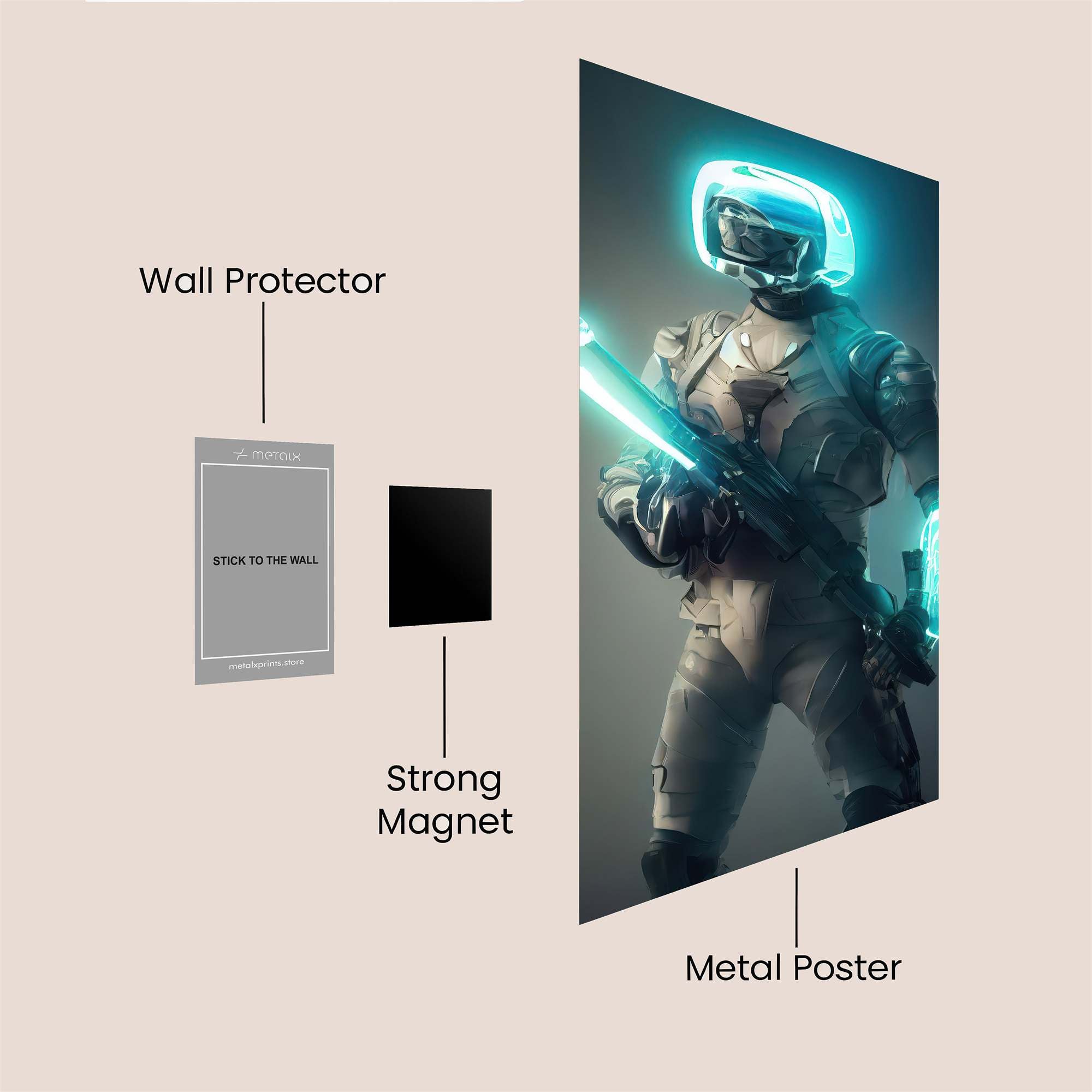 Neon Warrior Safe Wall Magnetic / M