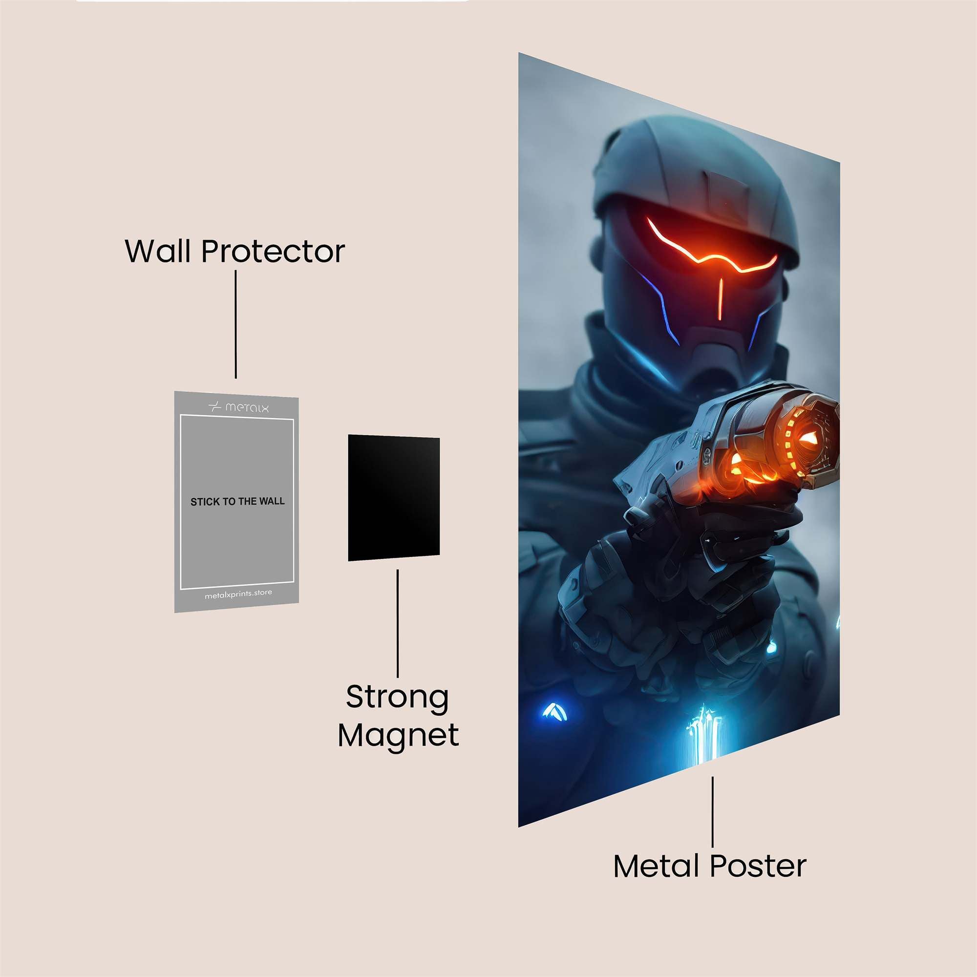 Neon Warrior Safe Wall Magnetic / M