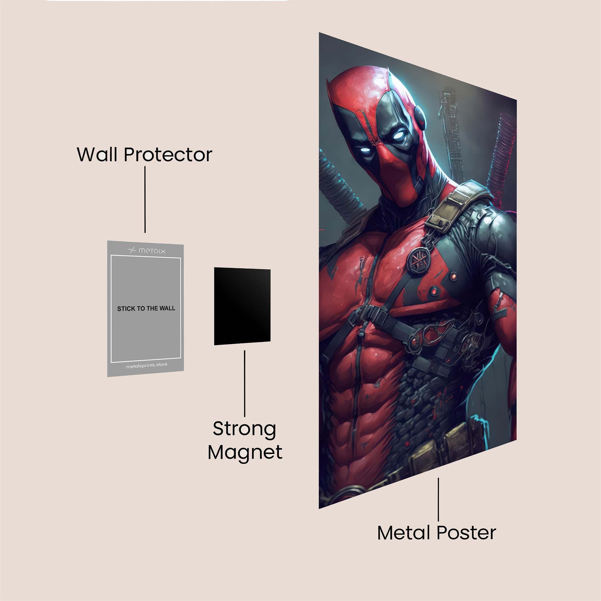 Deadpool Menacing Safe Wall Magnetic / M