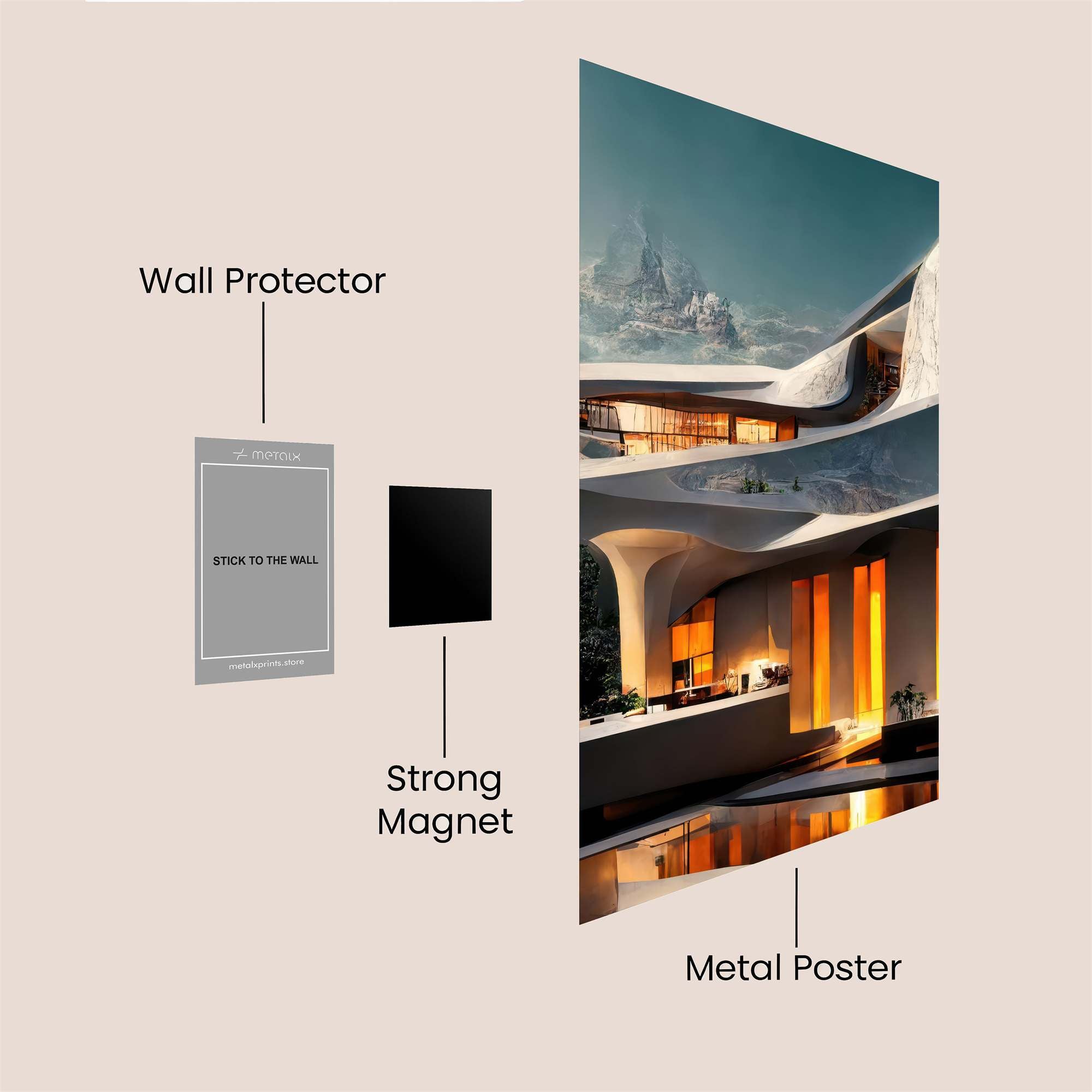 Futuristic Serenity Safe Wall Magnetic / M