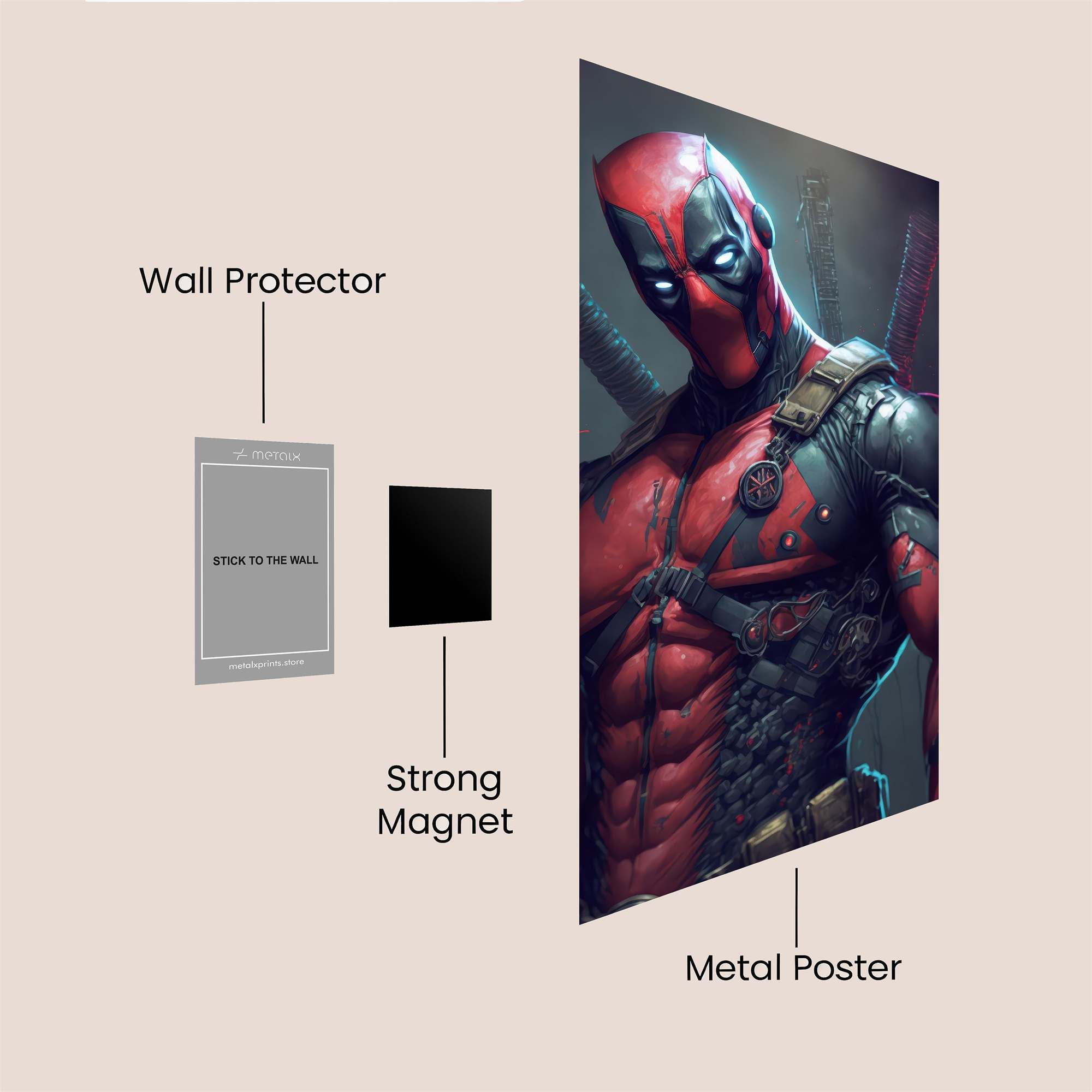 Deadpool Menacing Safe Wall Magnetic / M