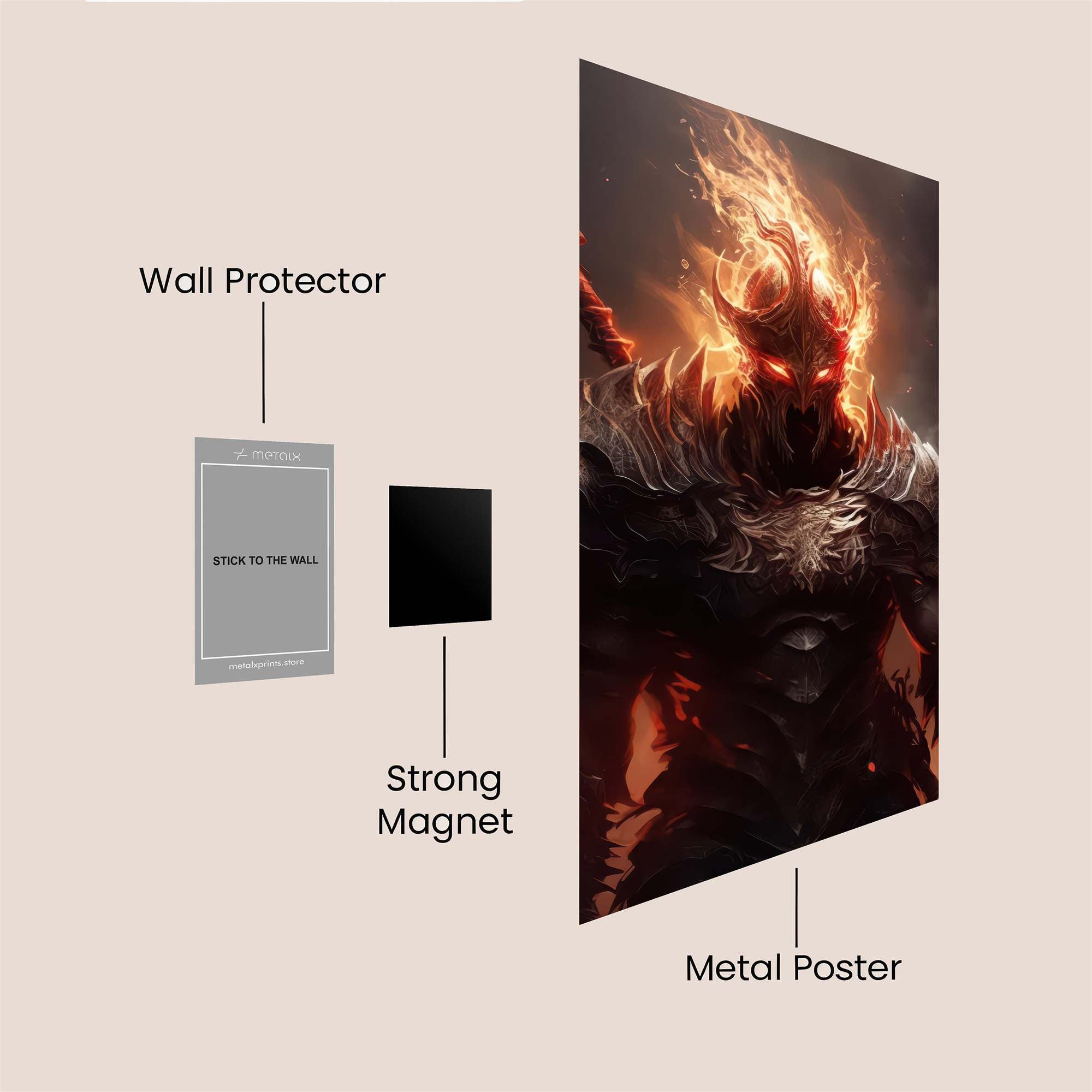 Flame Warrior Safe Wall Magnetic / M