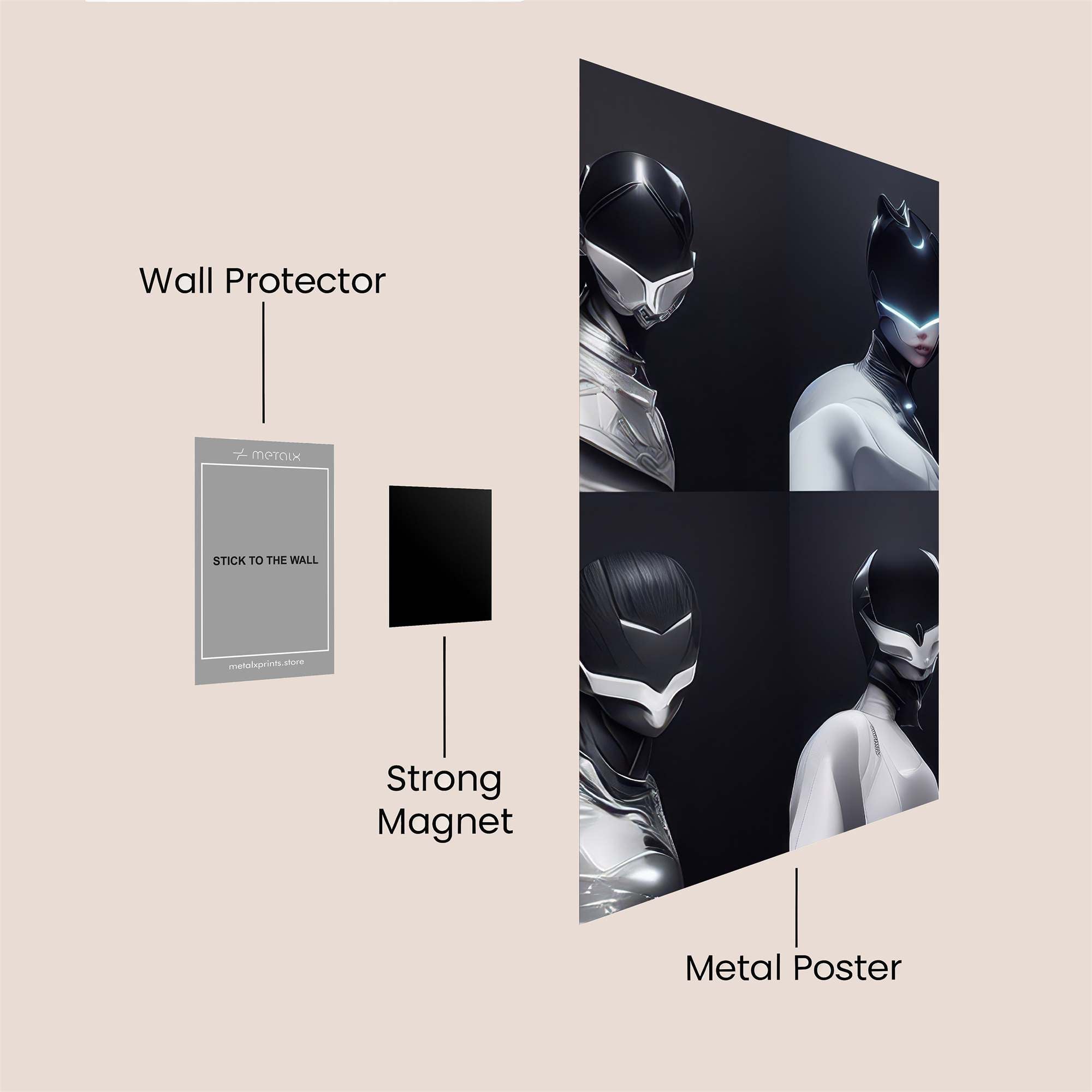 Futuristic Elegance Safe Wall Magnetic / M