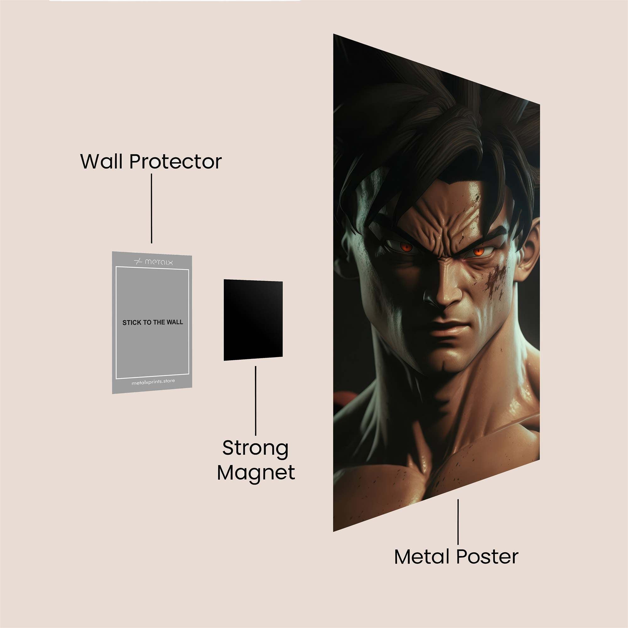 Goku Ferocious Safe Wall Magnetic / M