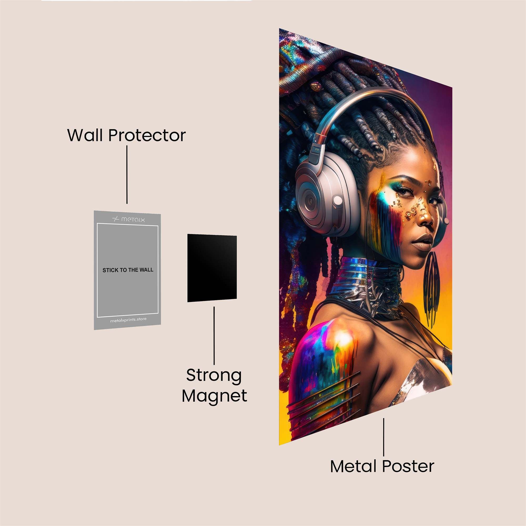 Afrofuturist Vibrance Safe Wall Magnetic / M
