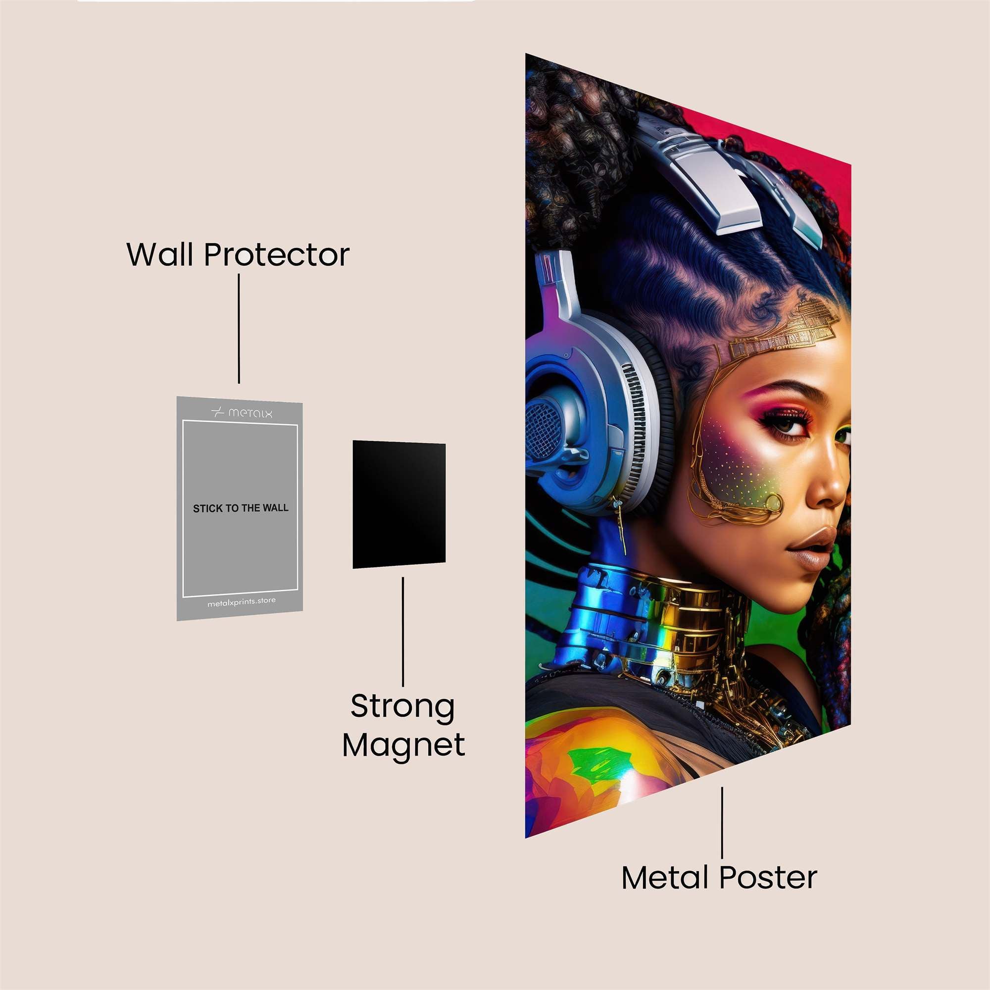 Afrofuturist Vibrance Safe Wall Magnetic / M