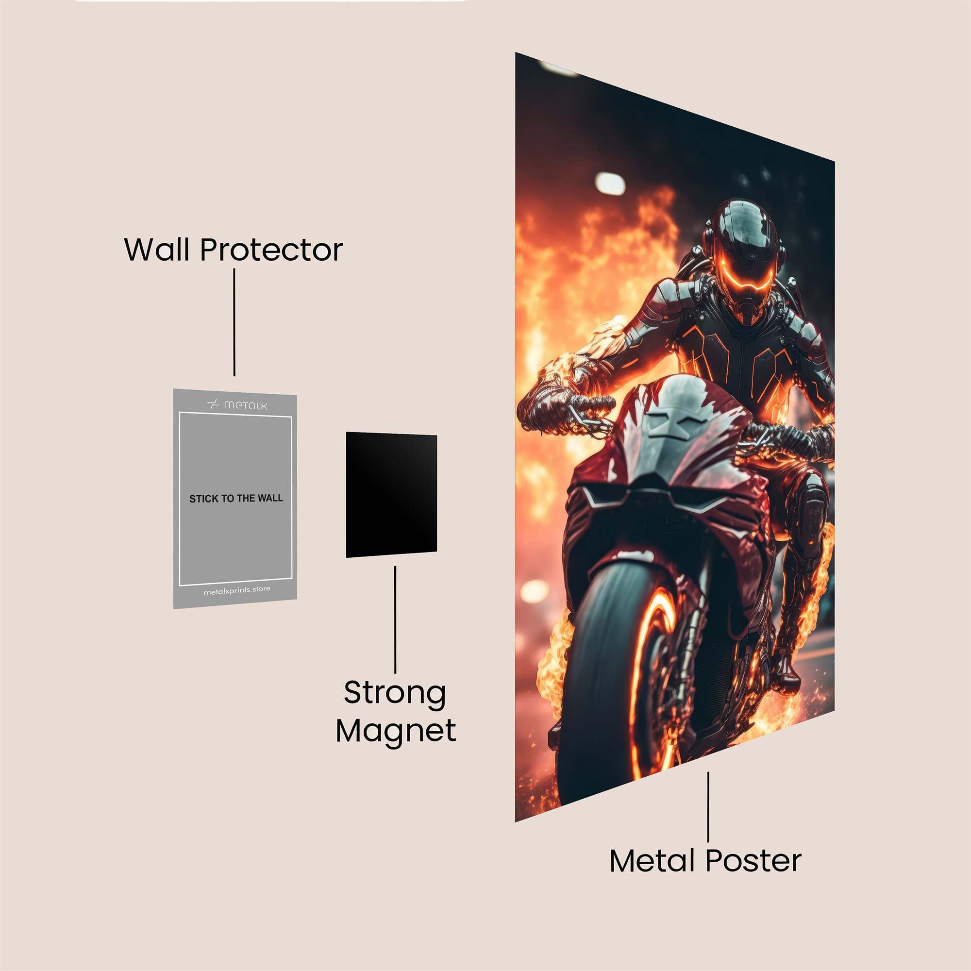 Flame Rider Safe Wall Magnetic / M