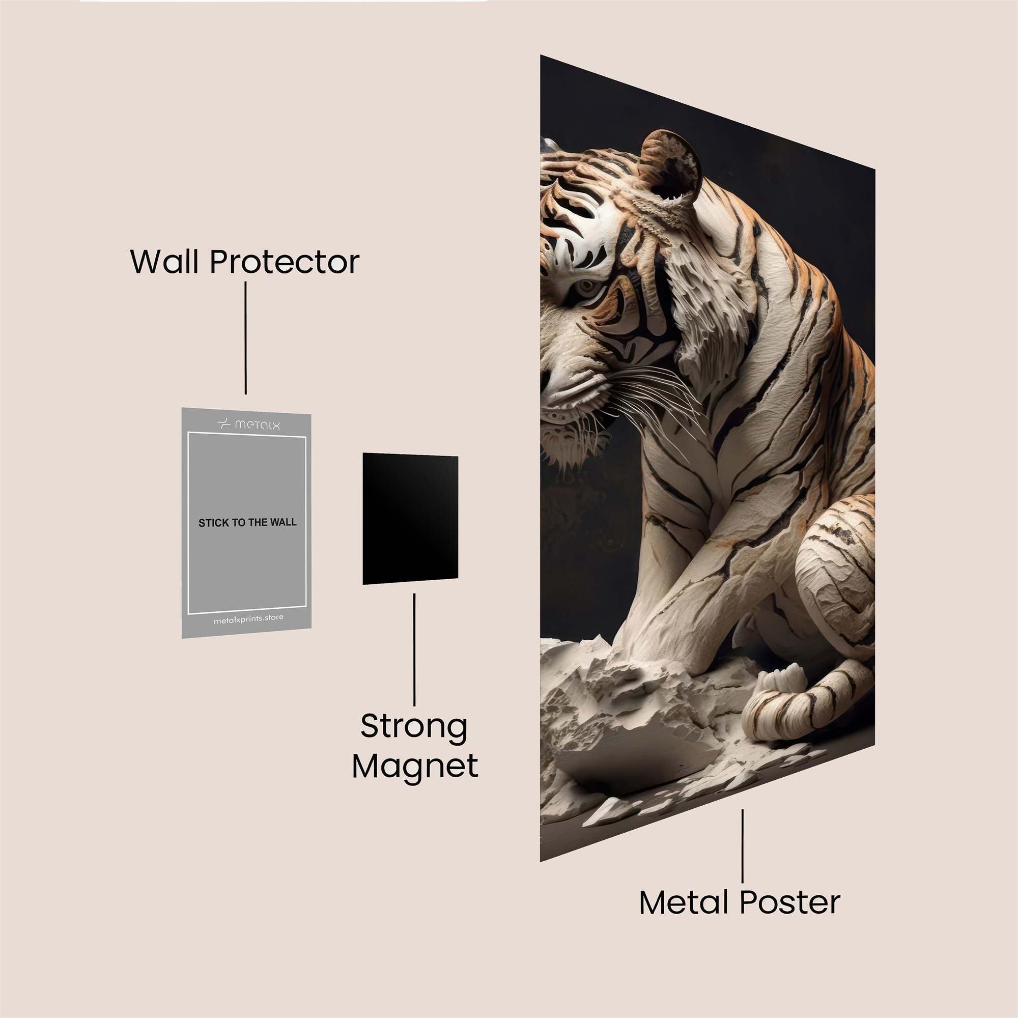 Tiger Melancholy Safe Wall Magnetic / M