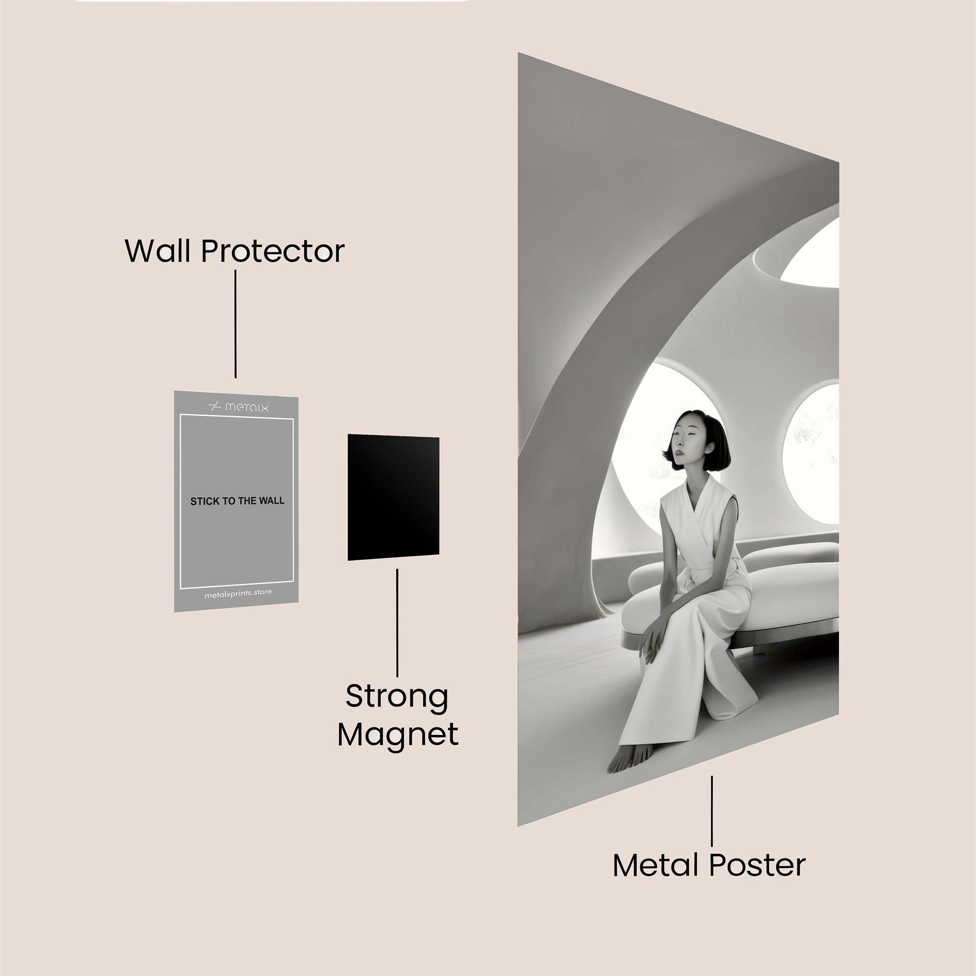 Futuristic Serenity Safe Wall Magnetic / M
