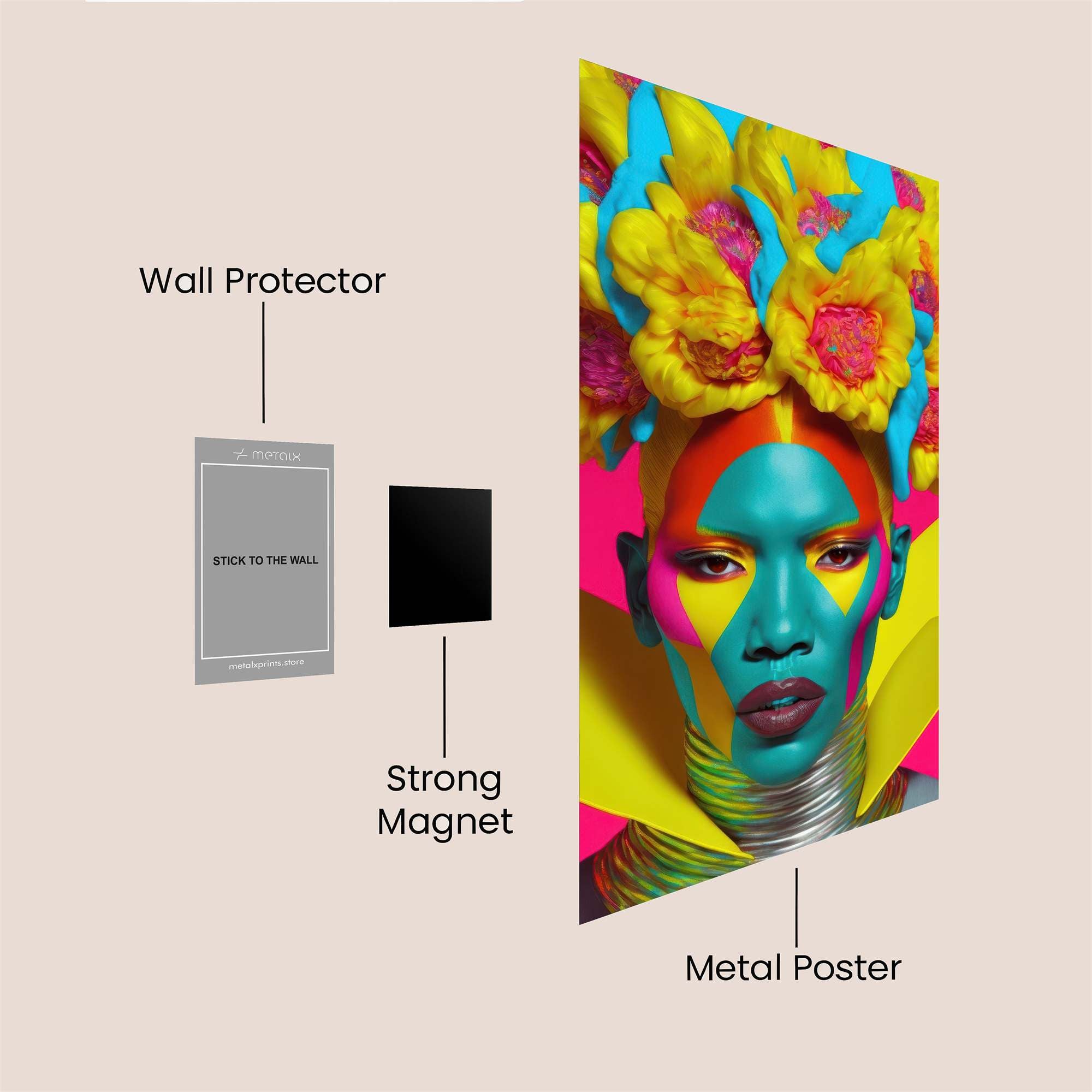 Flower Power Safe Wall Magnetic / M