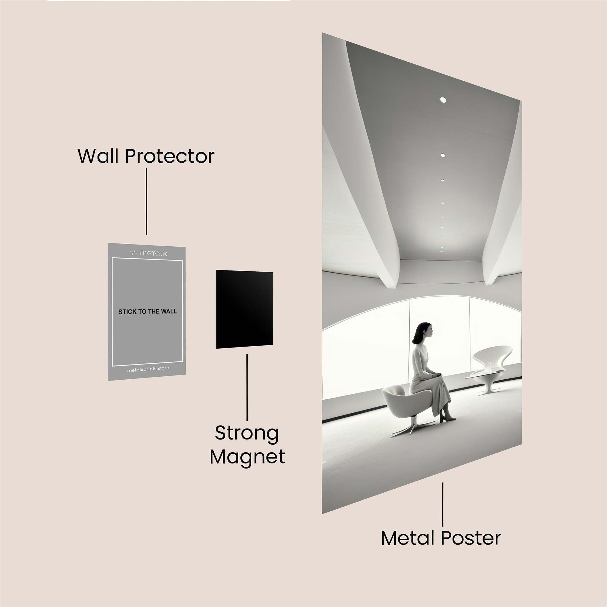 Futuristic Calm Safe Wall Magnetic / M
