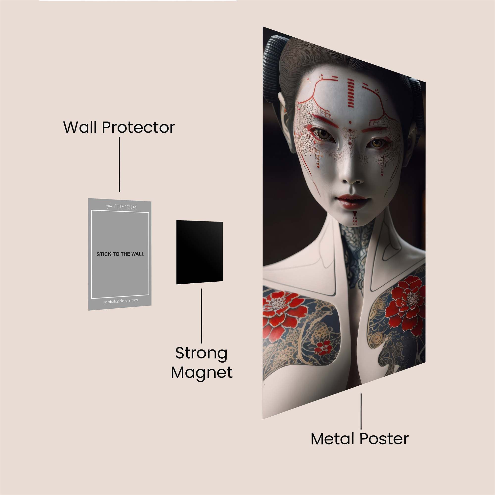 Geisha Futuristic Safe Wall Magnetic / M