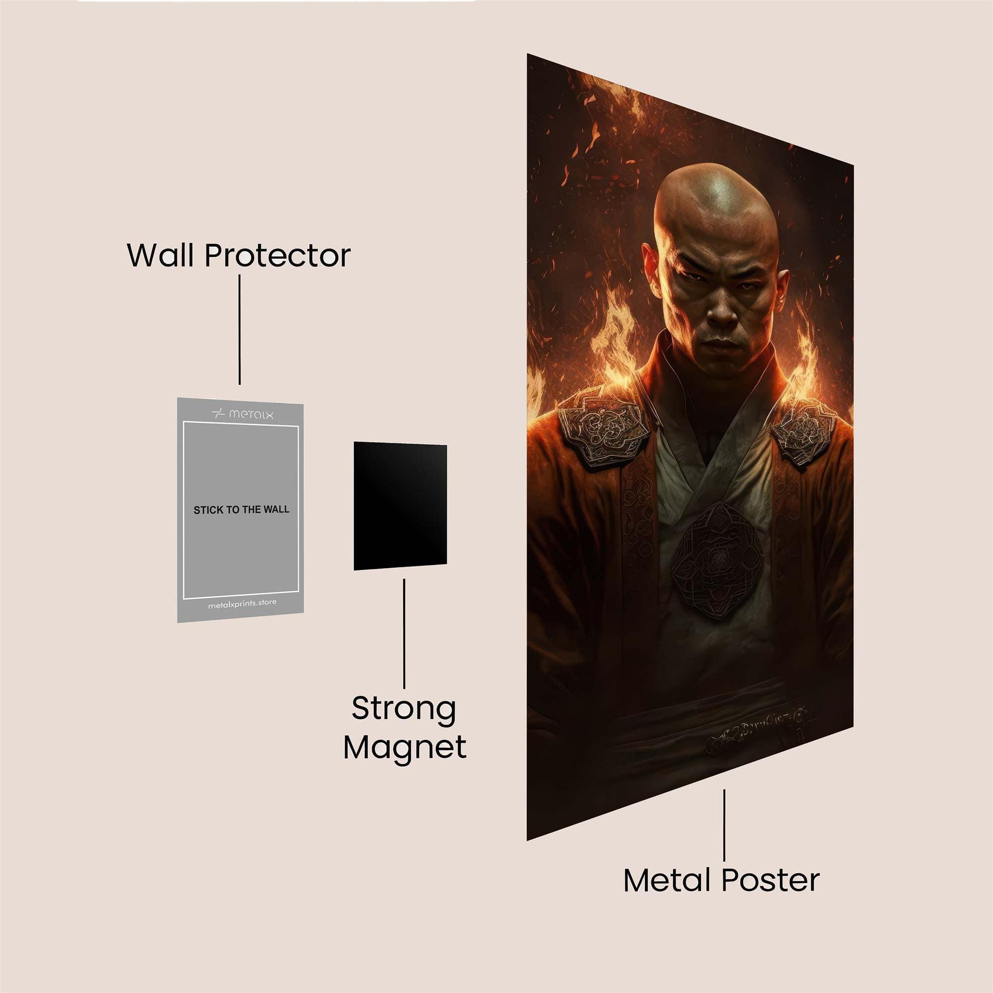 Monk Ablaze Safe Wall Magnetic / M