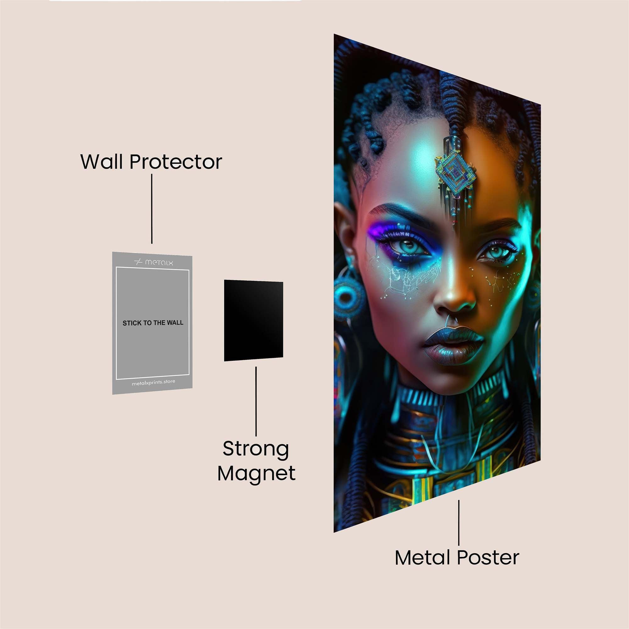 Afrofuturist Radiance Safe Wall Magnetic / M
