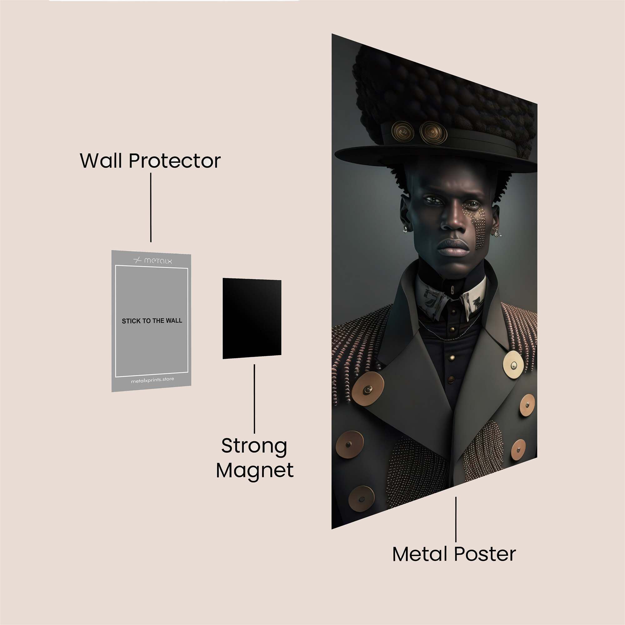 Afrofuturistic Elegance Safe Wall Magnetic / M